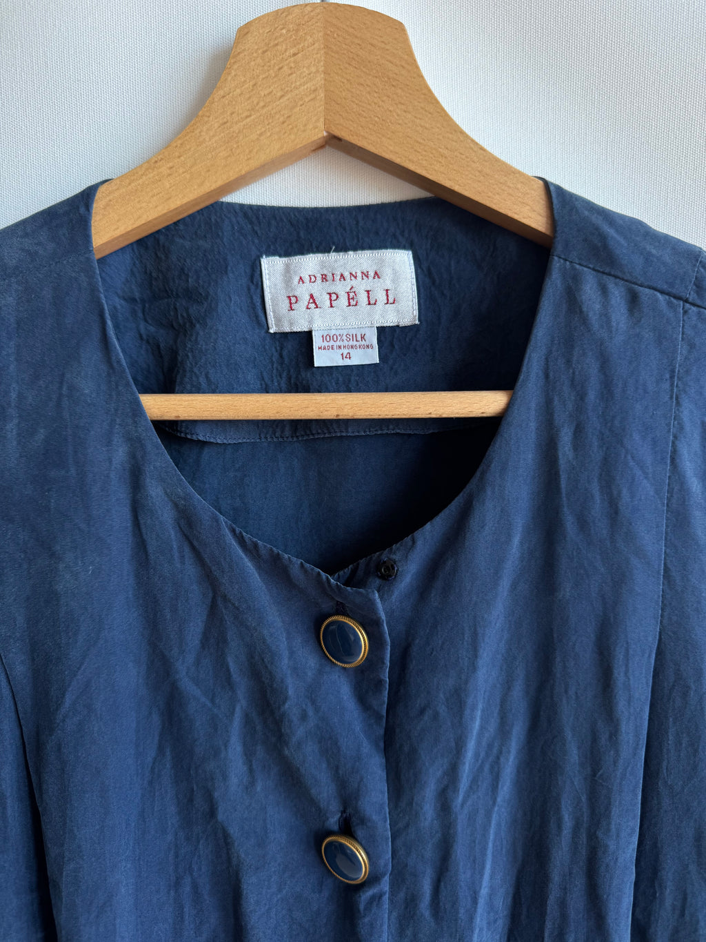 Adrianna Papell Vintage Silk Dress · 100% Seda · Pieza Única