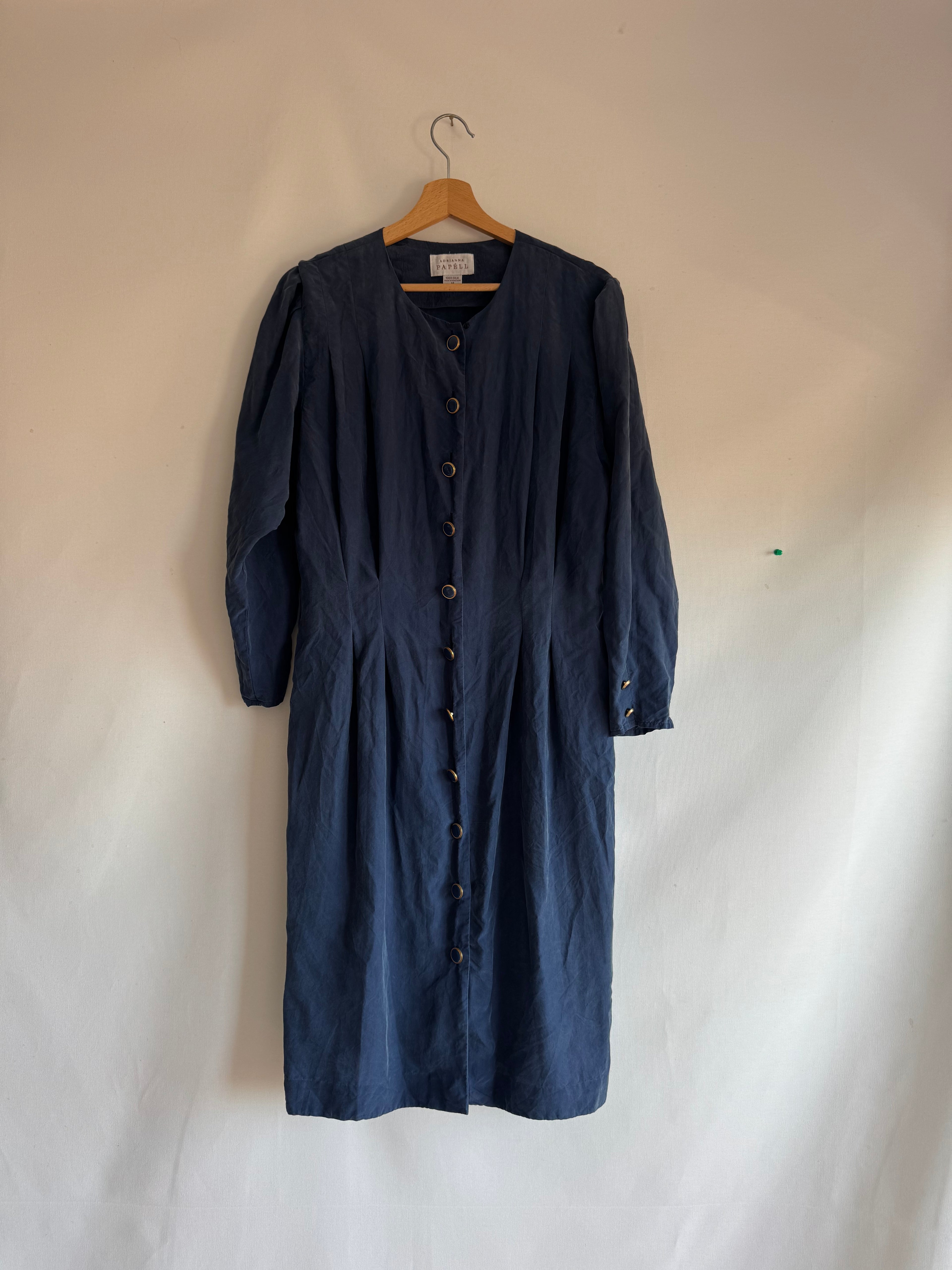 Adrianna Papell Vintage Silk Dress · 100% Seda · Pieza Única