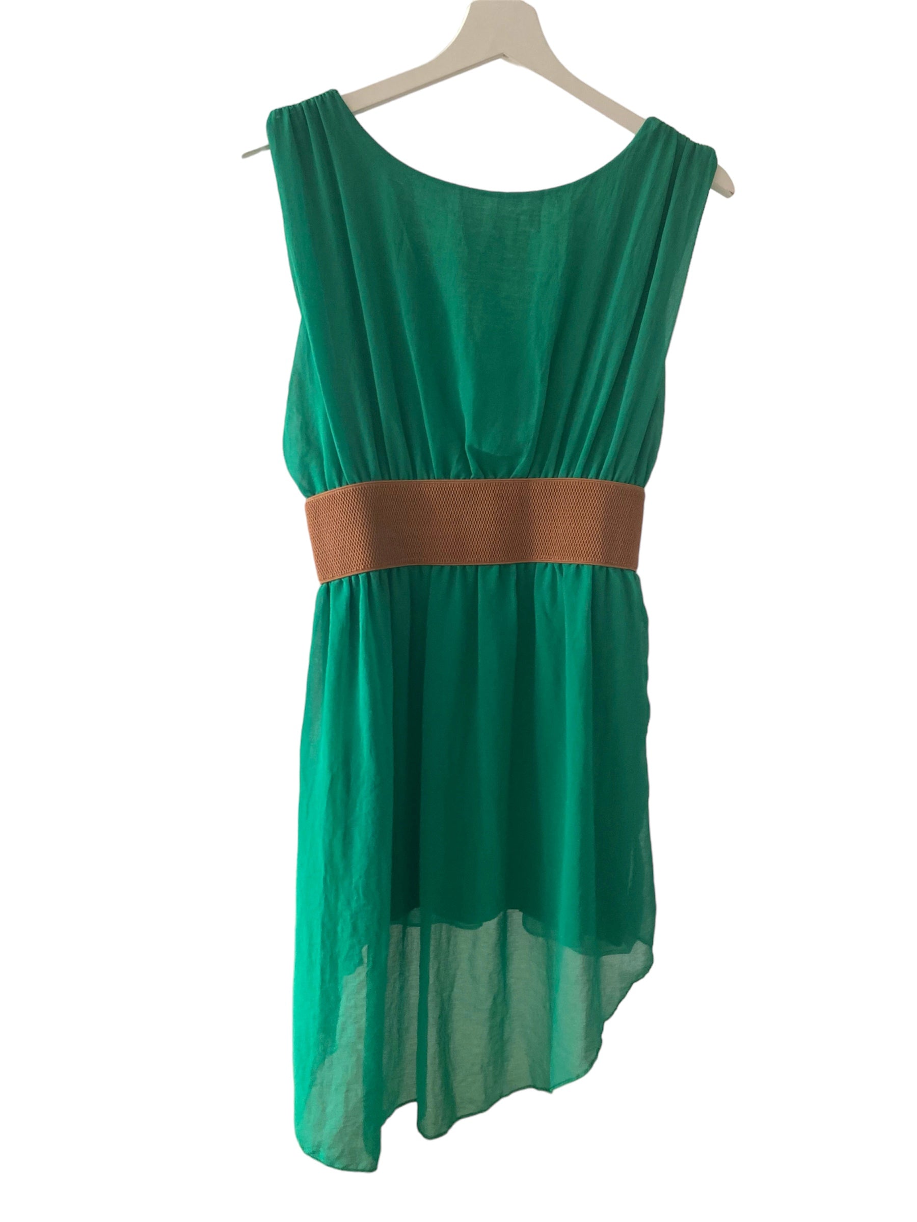 Mini vestido asimétrico verde