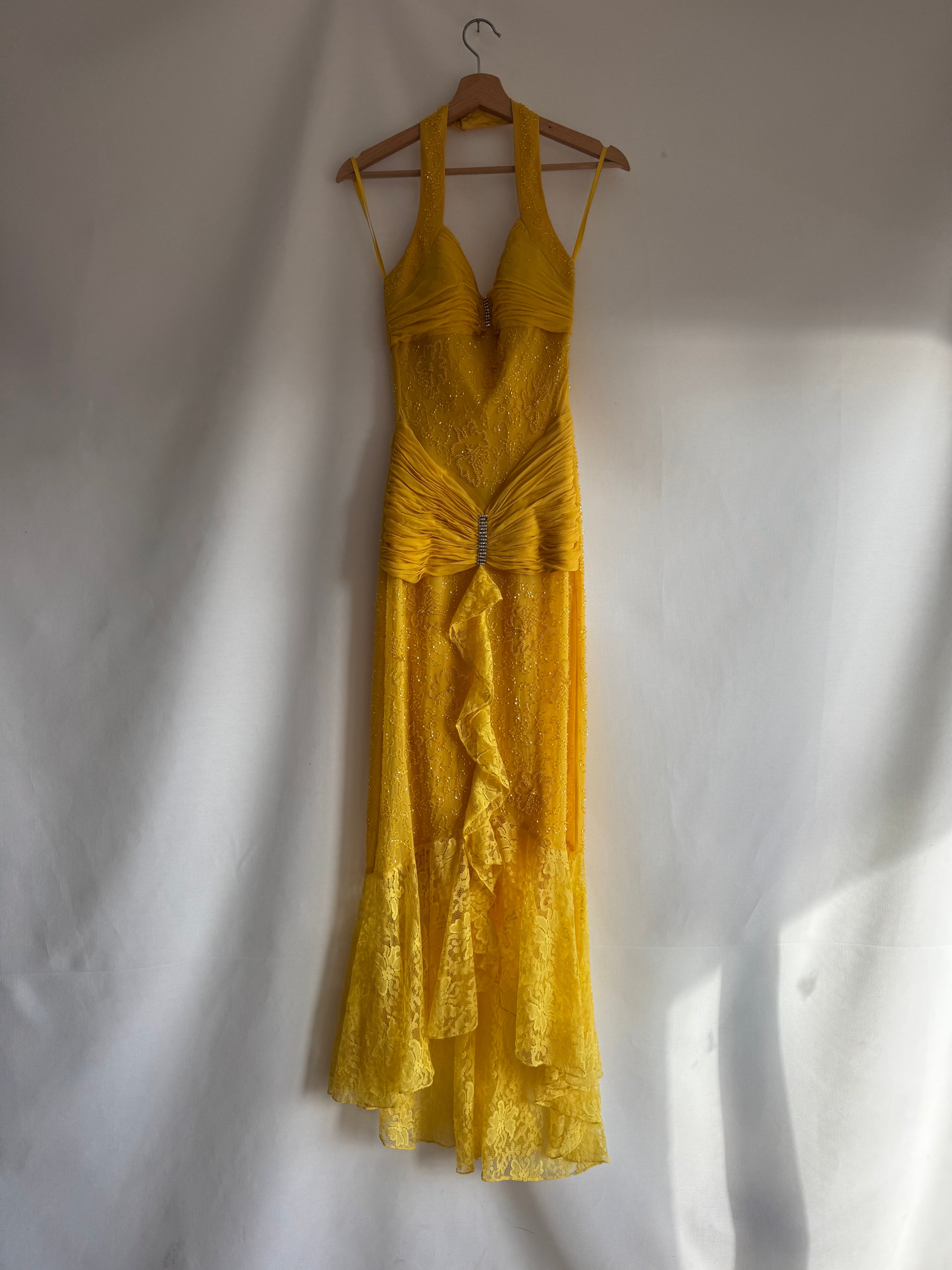 Vestido largo vintage seda Euromoda Collection