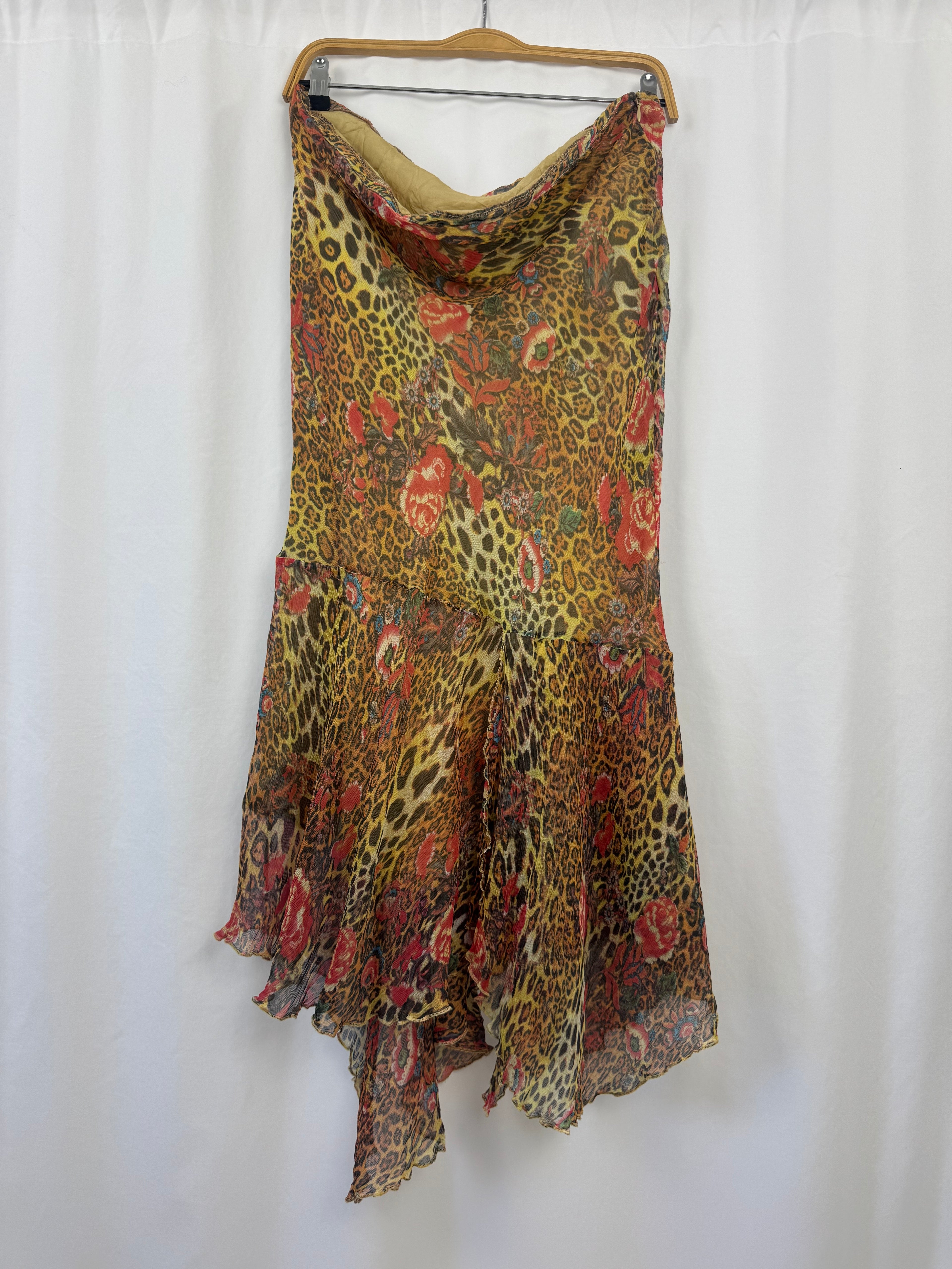 Falda vintage seda print