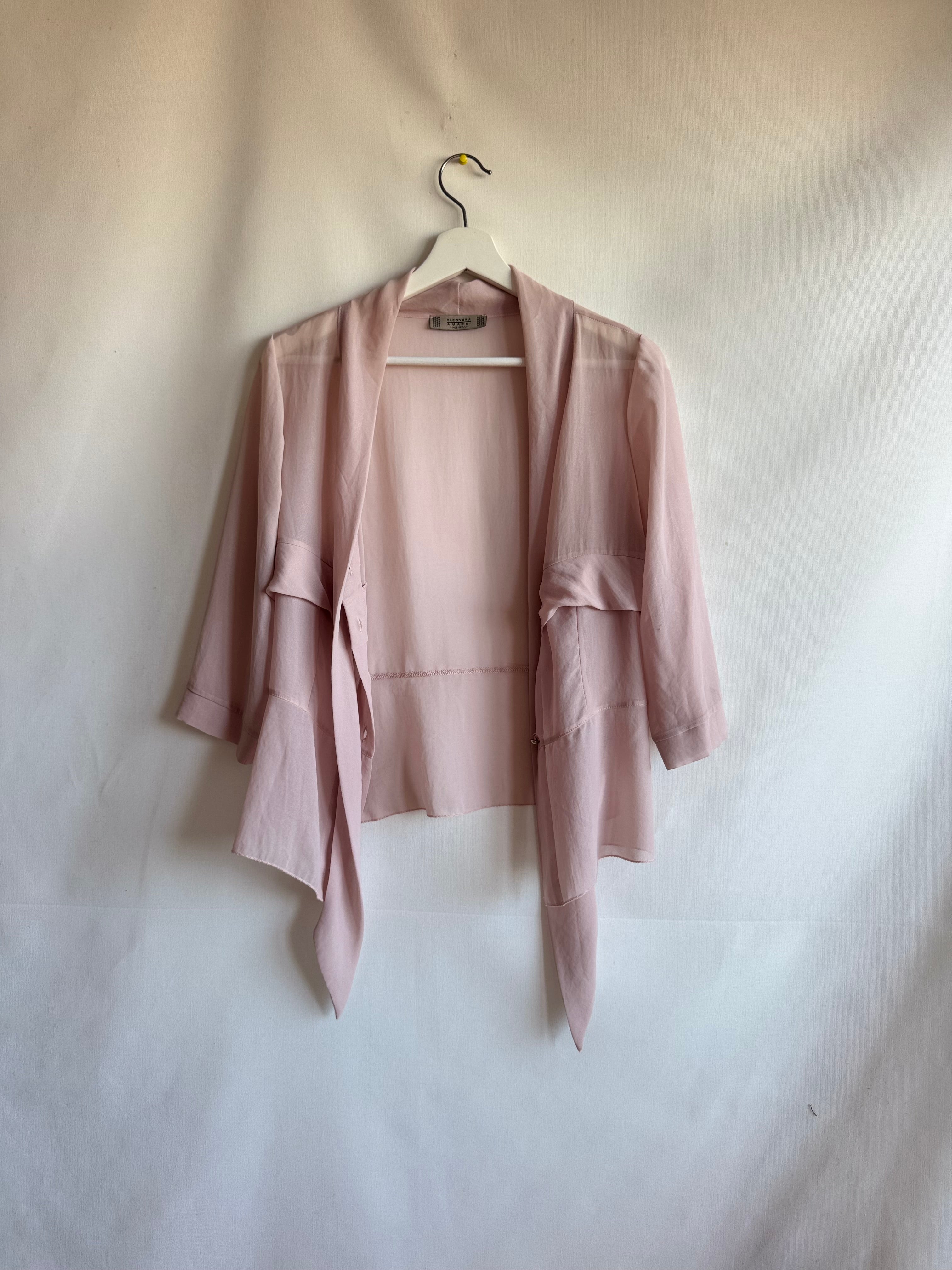 Blusa Eleonora Amadei rosa elegante con botones frontales | Talla S/M | Preloved