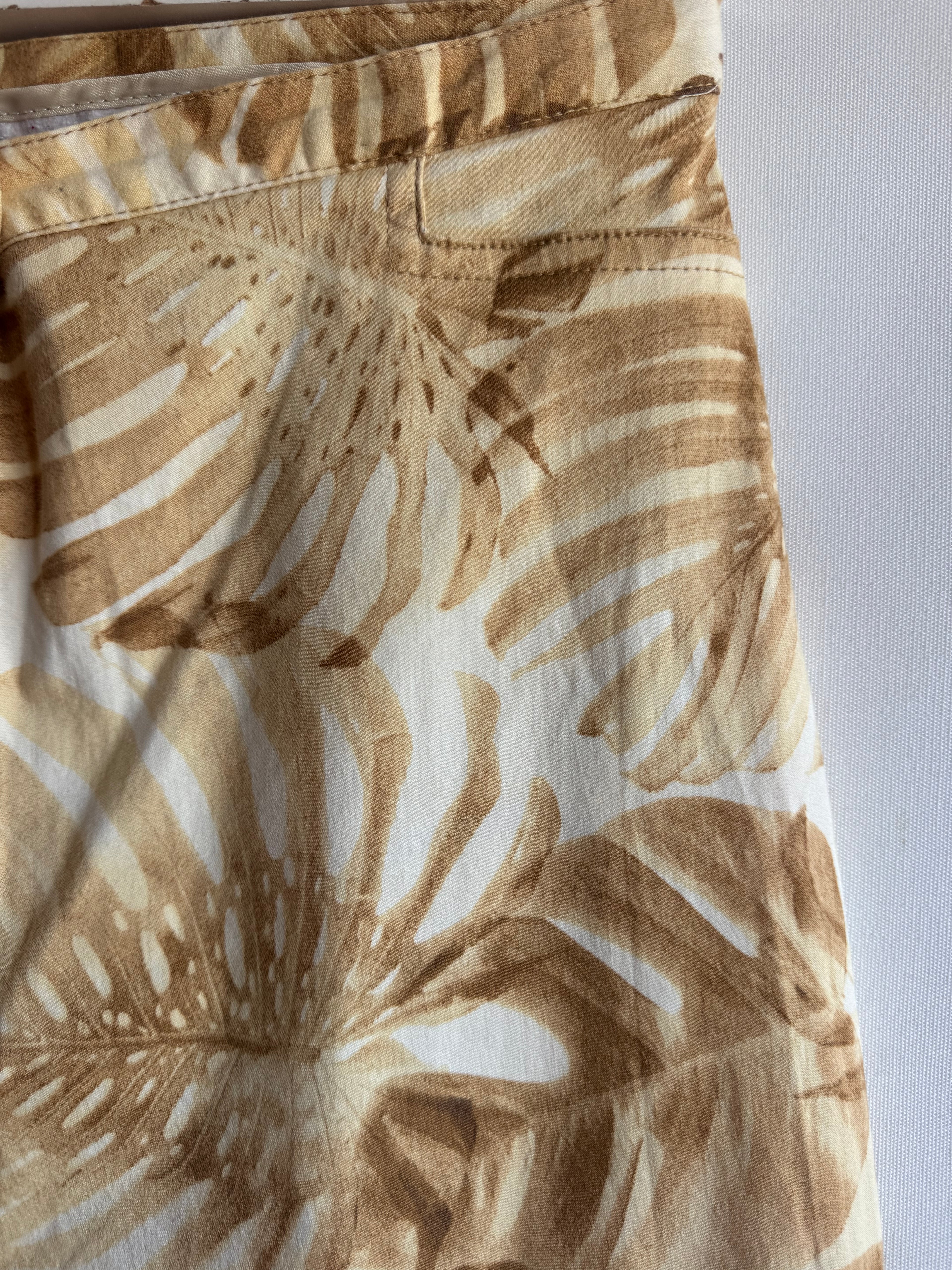 Pantalón Vintage Pilar Rueda Hojas Monstera Tiro Alto Talla 36/38
