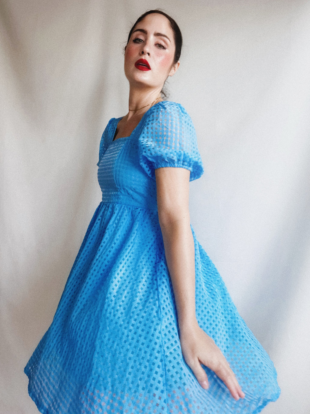 Vestido pre-loved romántico azul