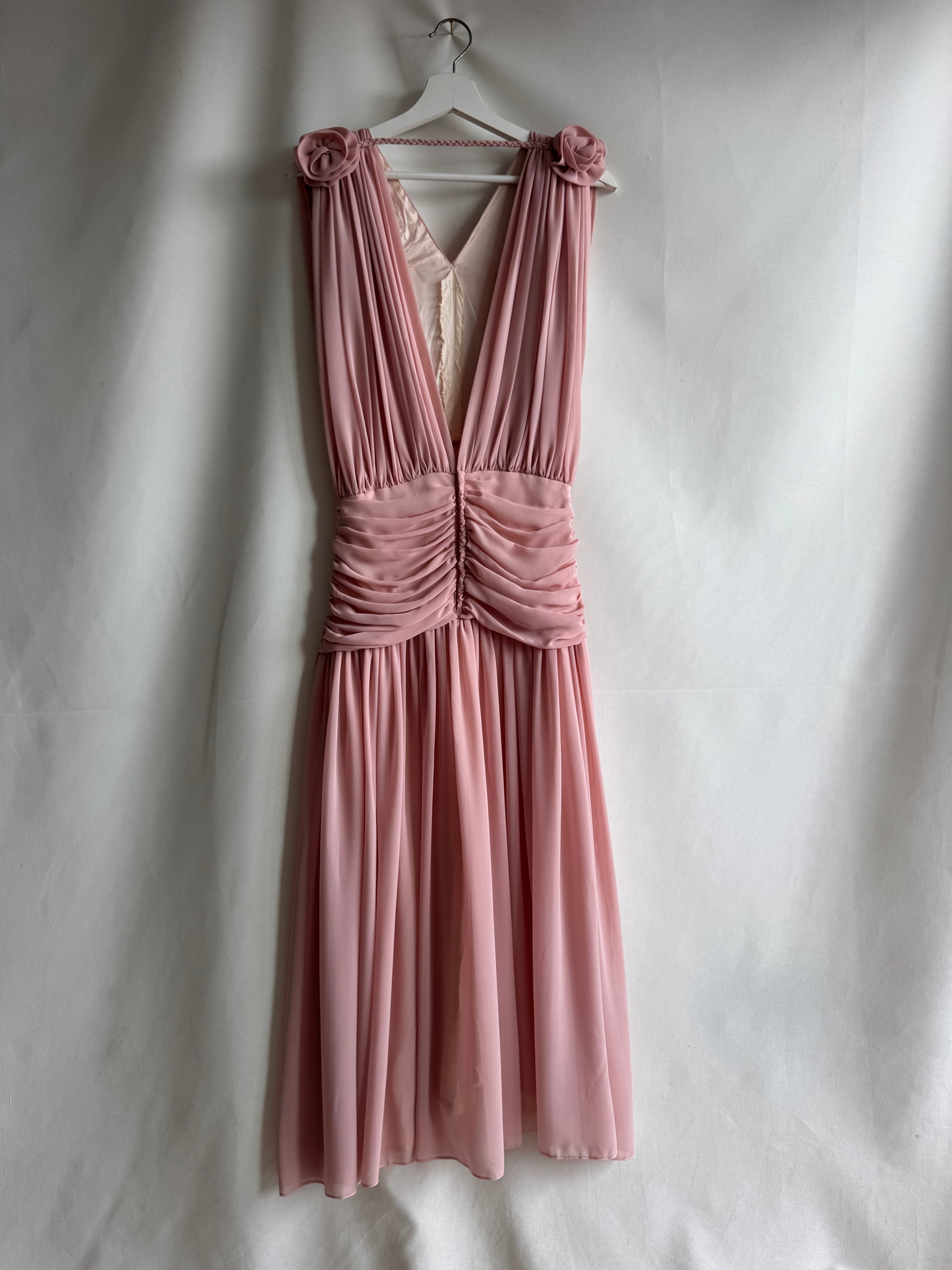 Vestido vintage drapeado Olympia (T.S)
