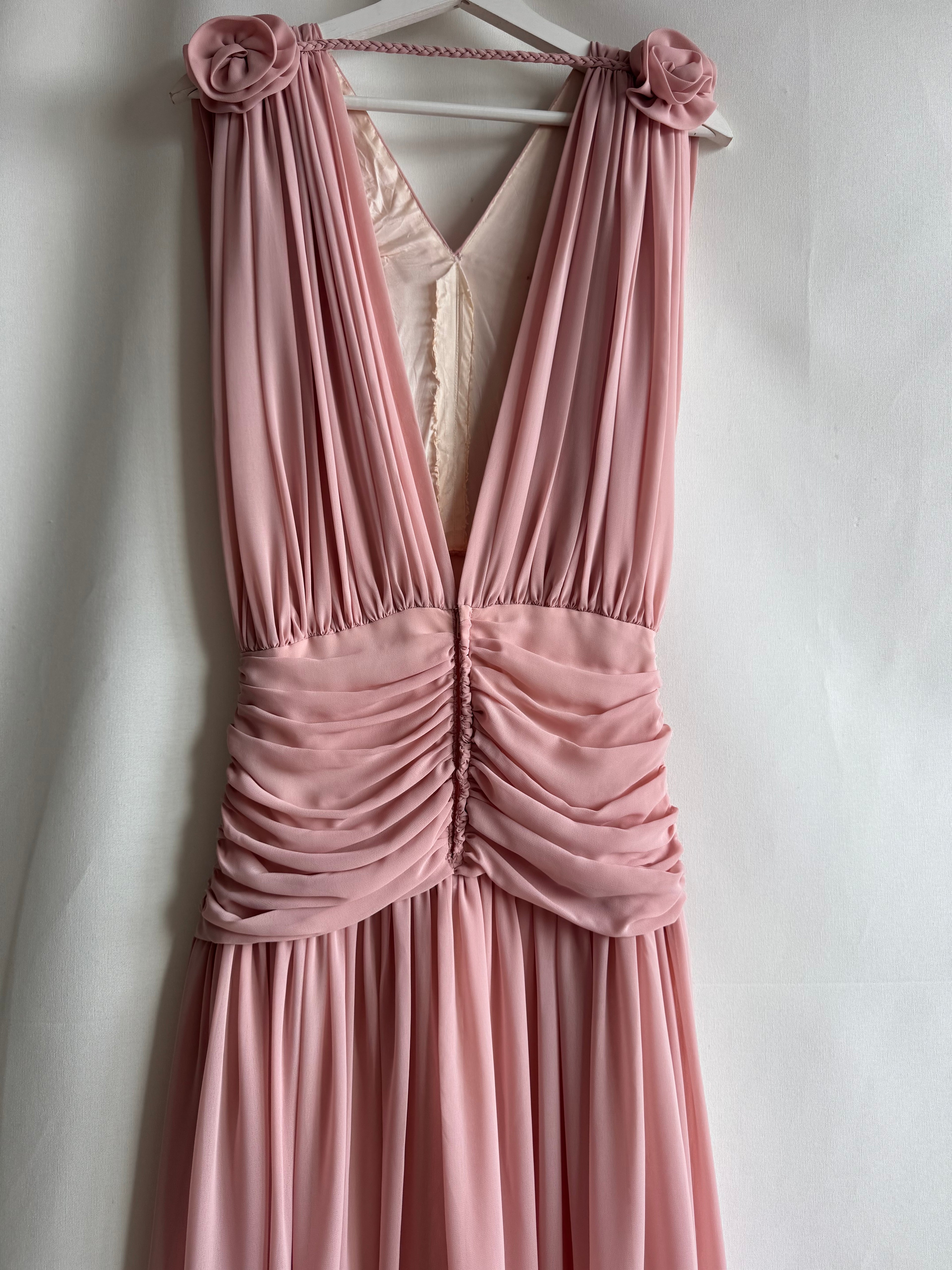 Vestido vintage drapeado Olympia (T.S)