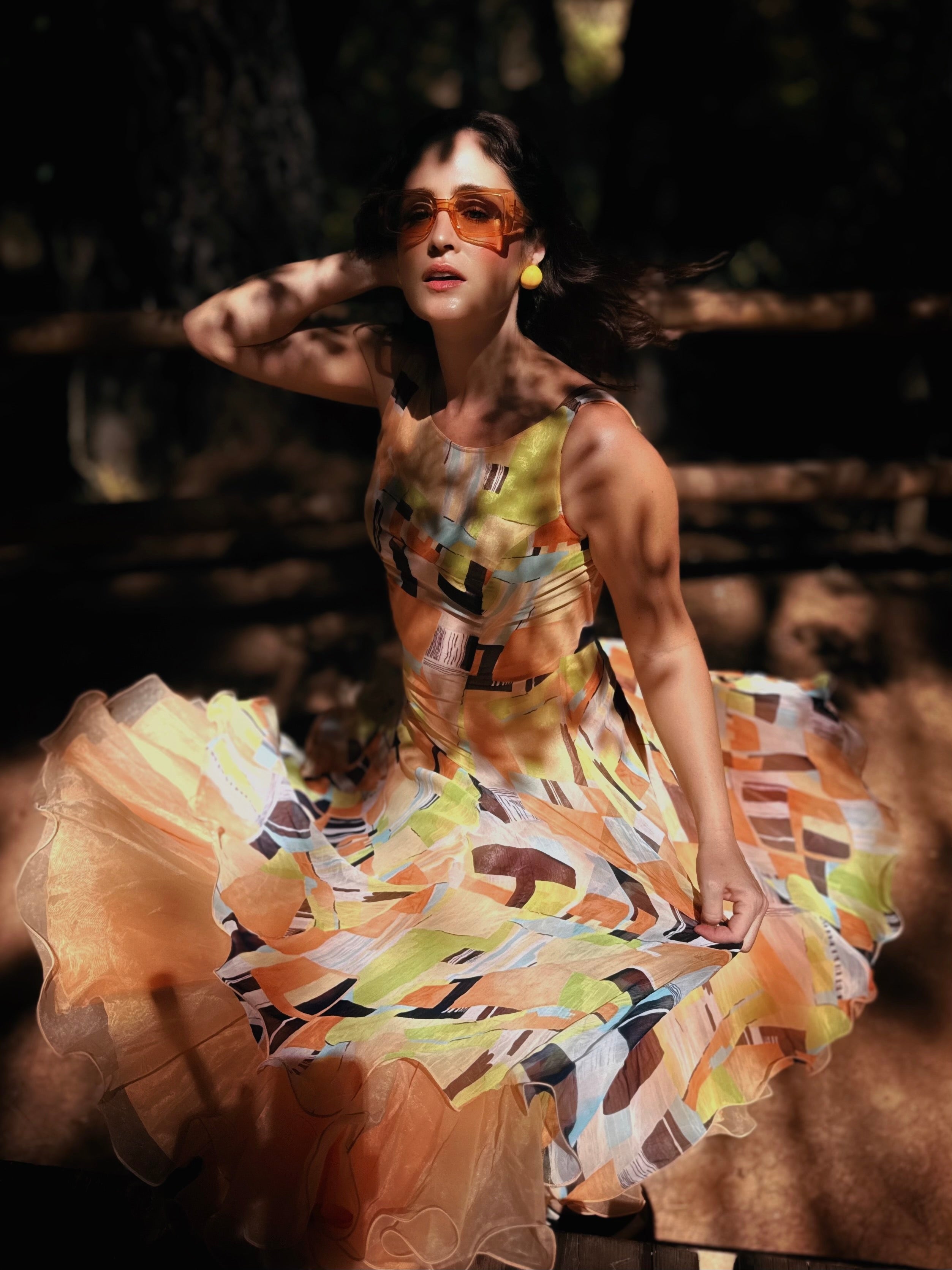 Vestido vintage tulipán con can-can