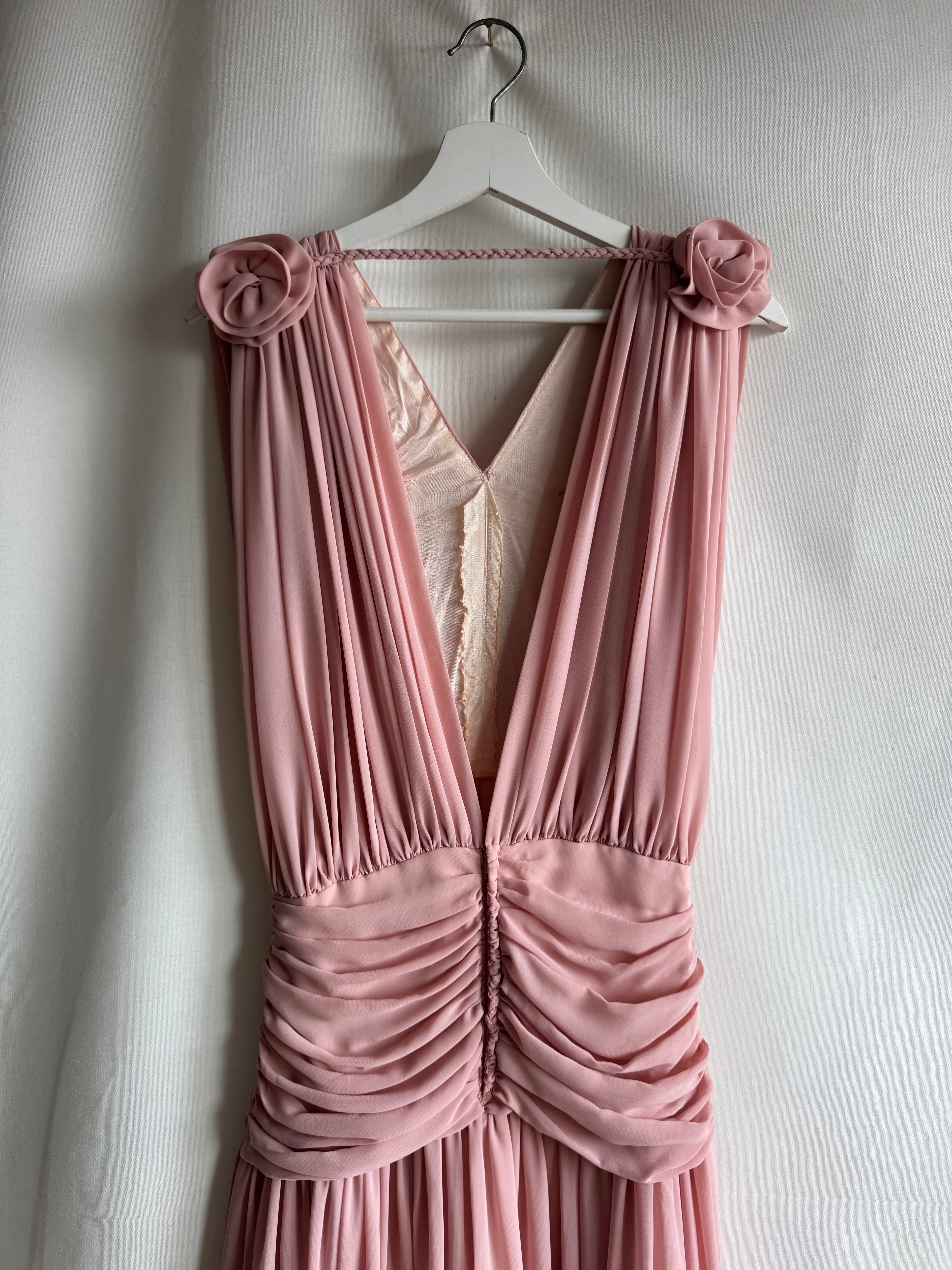 Vestido vintage drapeado Olympia (T.S)