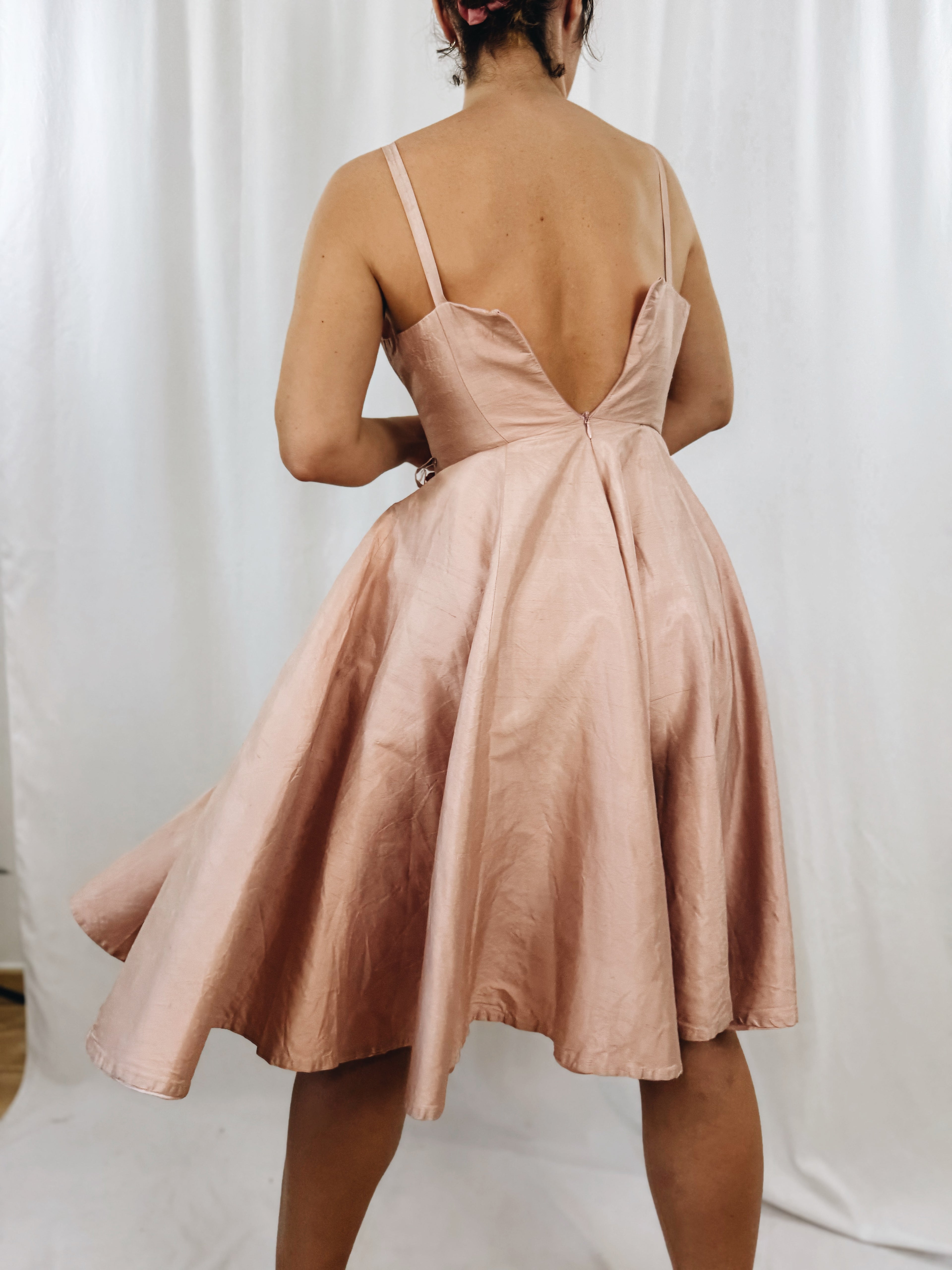 Vestido vintage seda