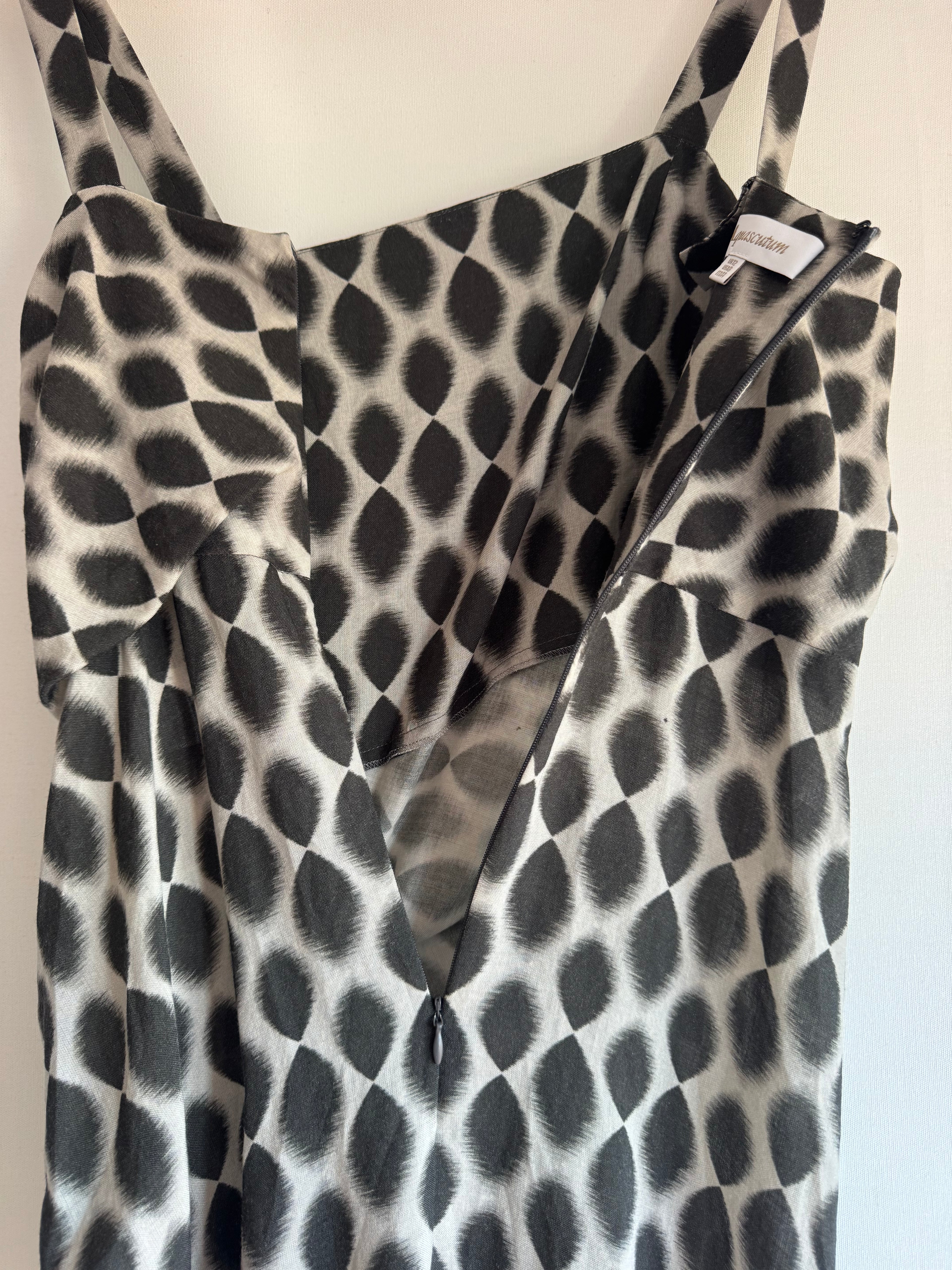 Vestido Vintage Aquascutum Seda & Lana · Made in Portugal · Designer Draped Maxi Dress