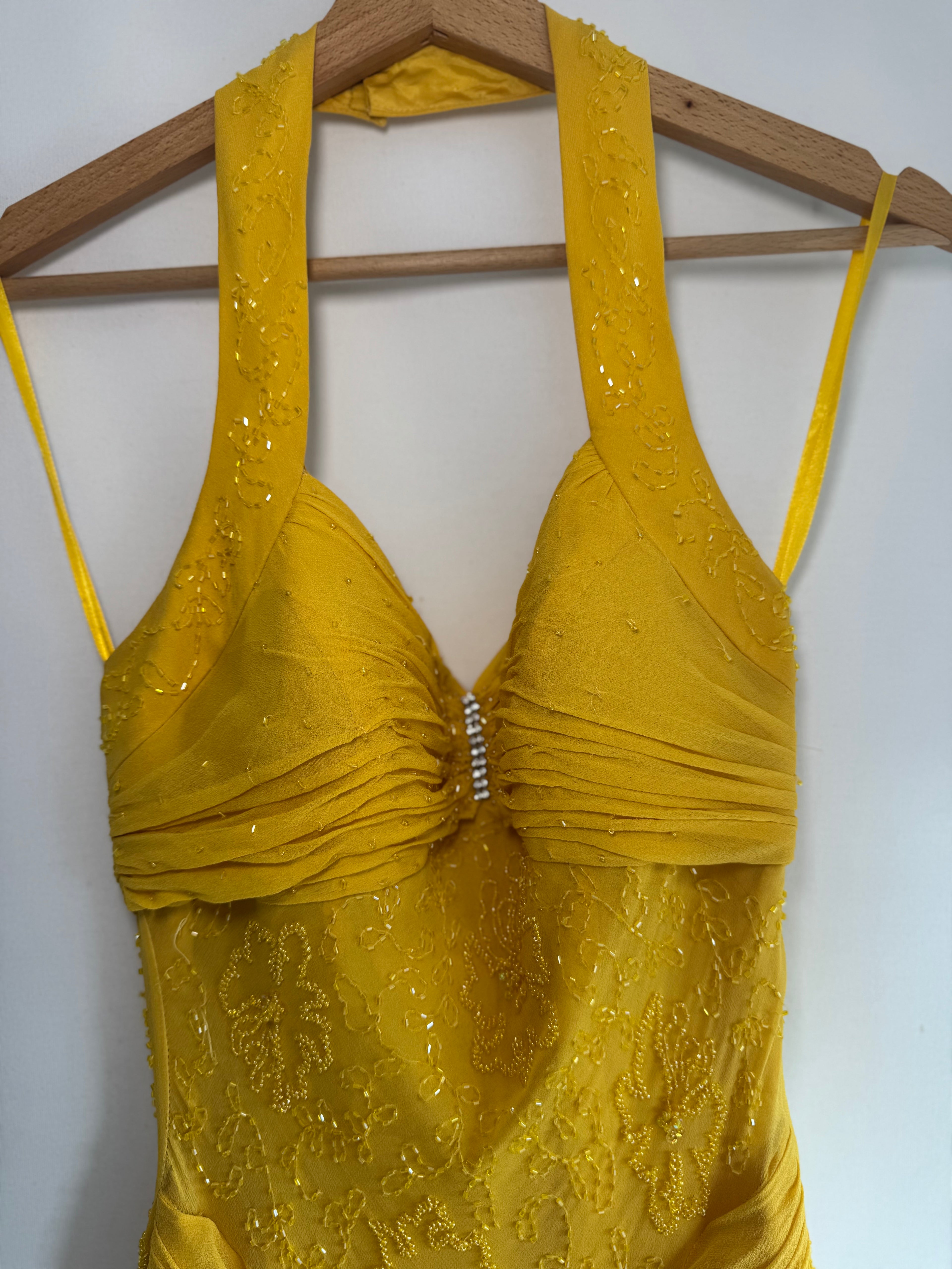 Vestido largo vintage seda Euromoda Collection