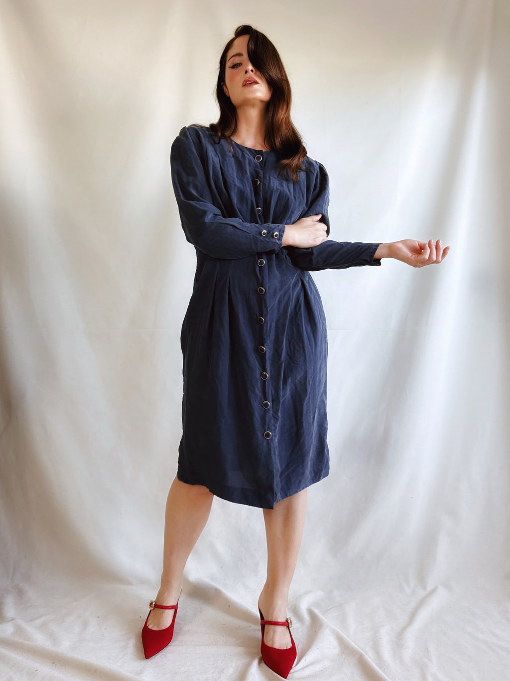 Adrianna Papell Vintage Silk Dress · 100% Seda · Pieza Única