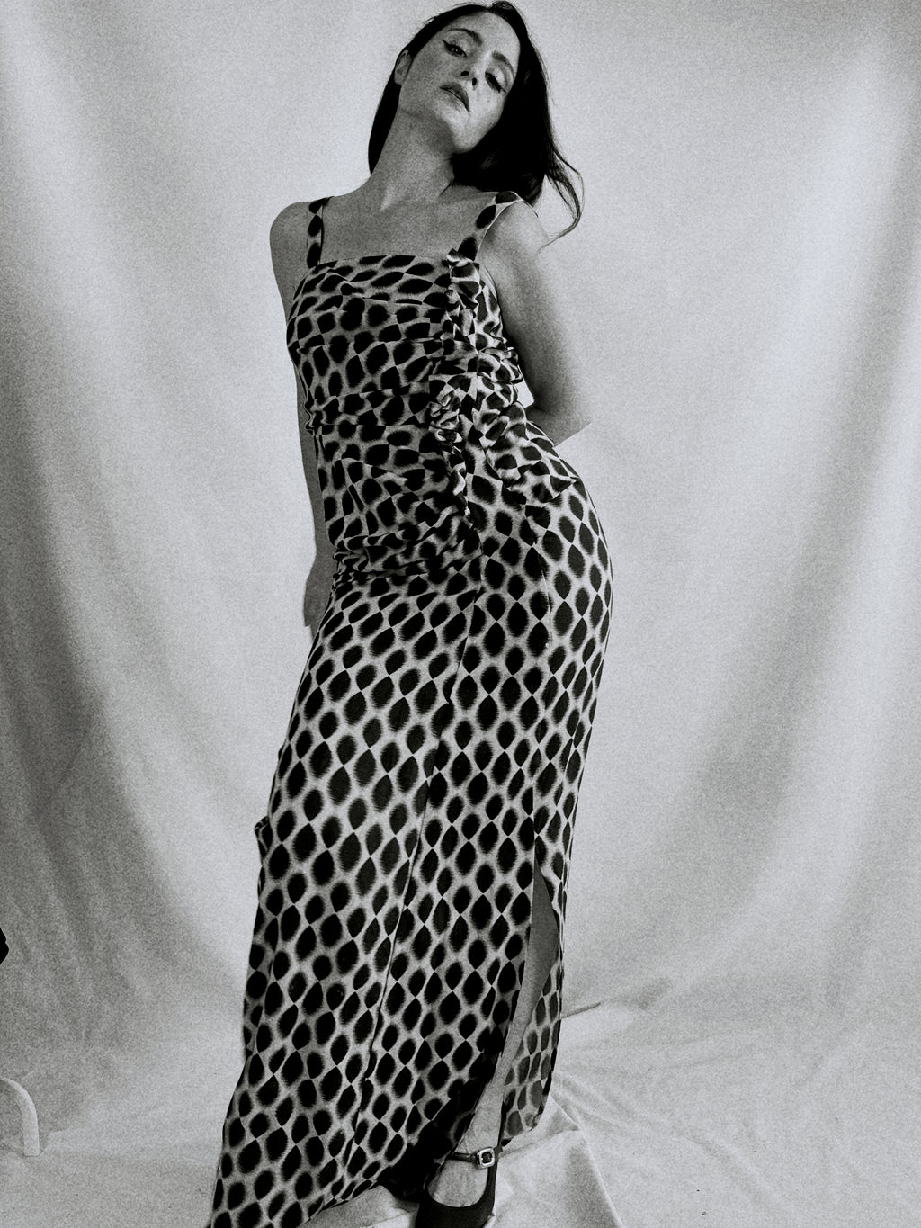 Vestido Vintage Aquascutum Seda & Lana · Made in Portugal · Designer Draped Maxi Dress