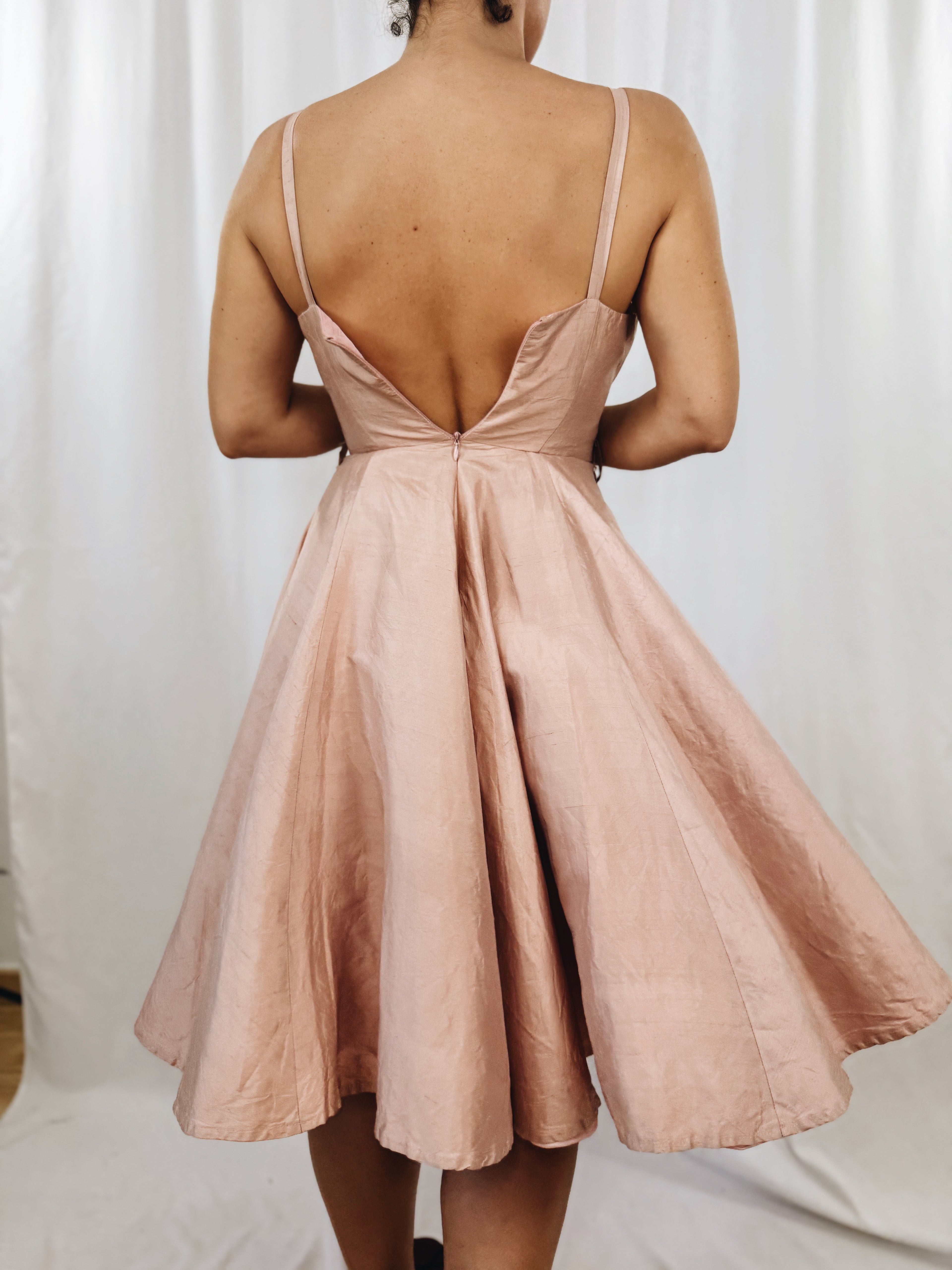 Vestido vintage seda