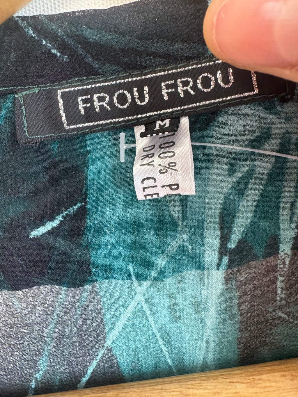 Blusa 100% Seda Pura Frou Frou - Talla M / S-M - Verde Turquesa - NUEVA con Etiqueta