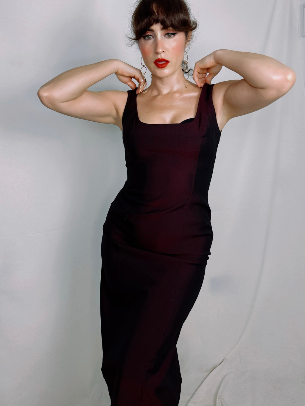 Vestido vintage berenjena (S|M)