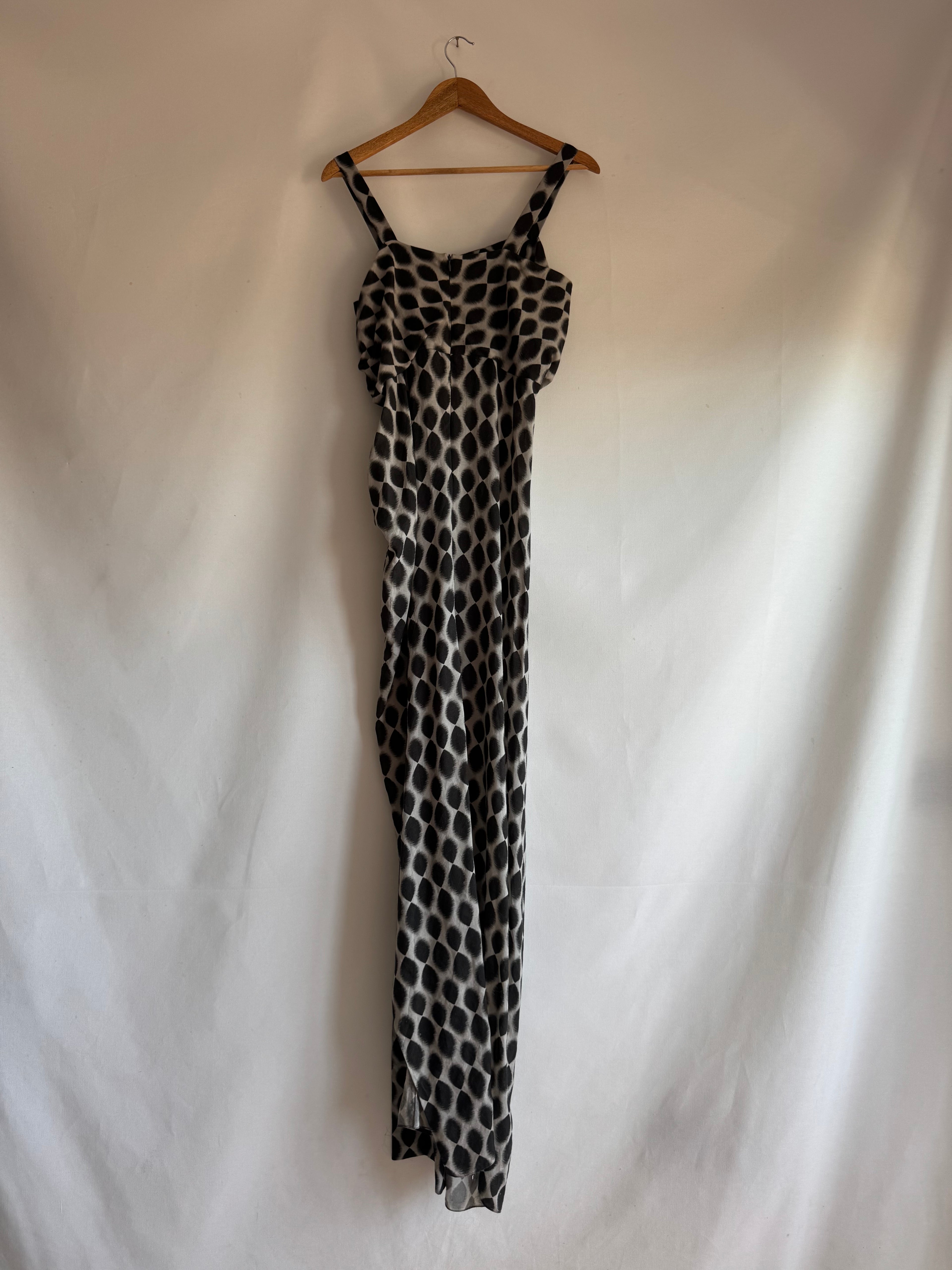 Vestido Vintage Aquascutum Seda & Lana · Made in Portugal · Designer Draped Maxi Dress