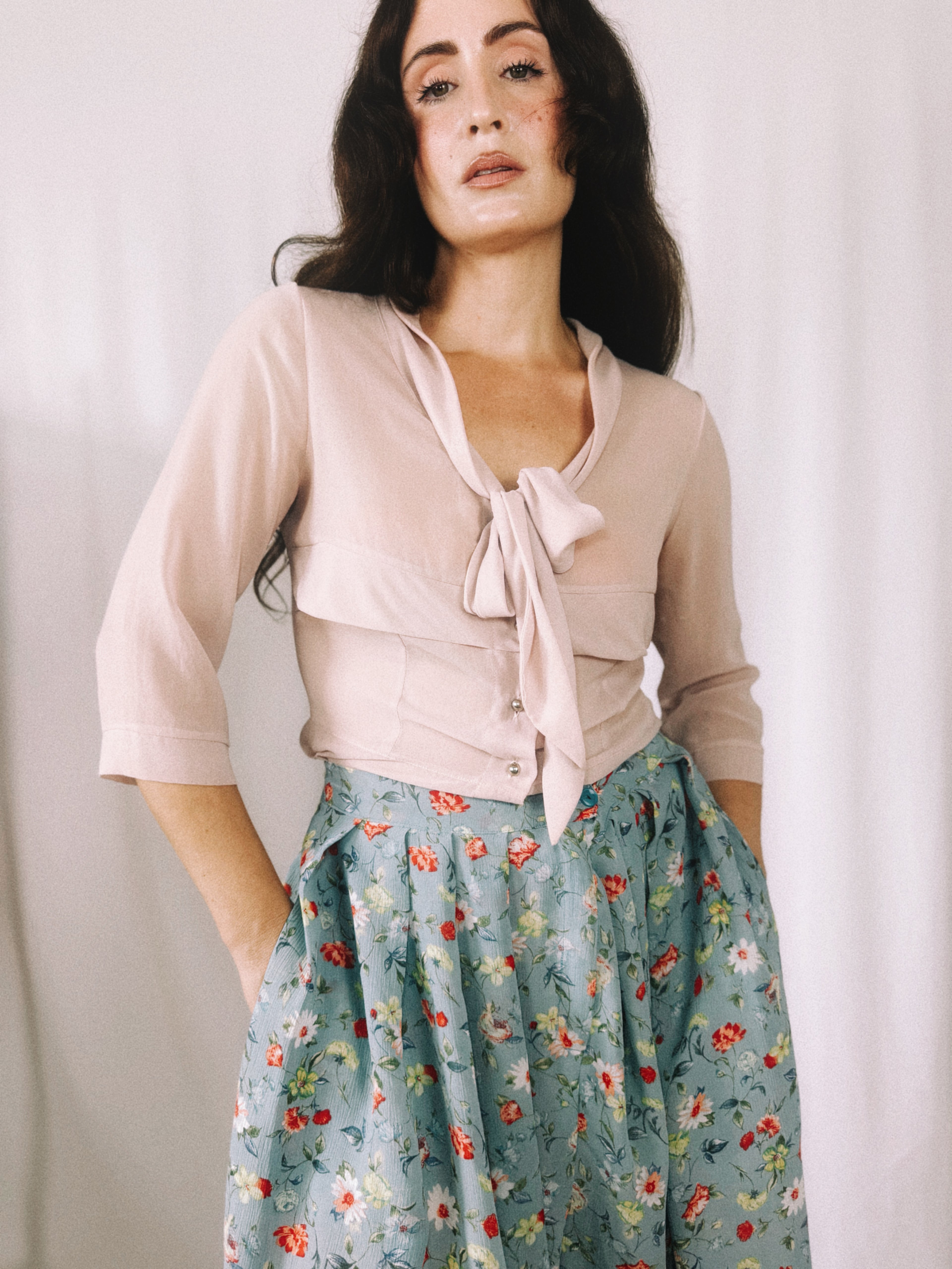 Blusa Eleonora Amadei rosa elegante con botones frontales | Talla S/M | Preloved