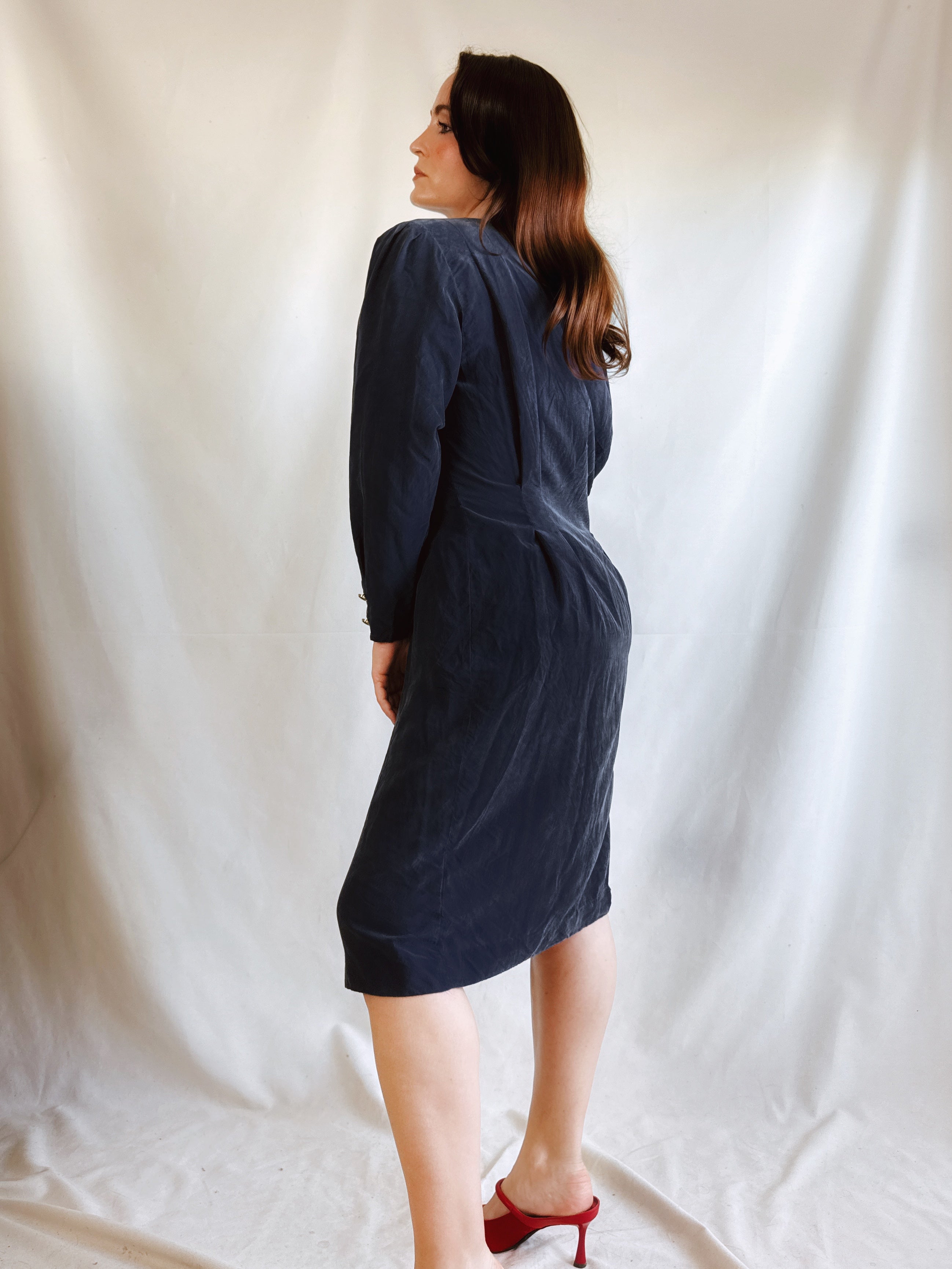 Adrianna Papell Vintage Silk Dress · 100% Seda · Pieza Única