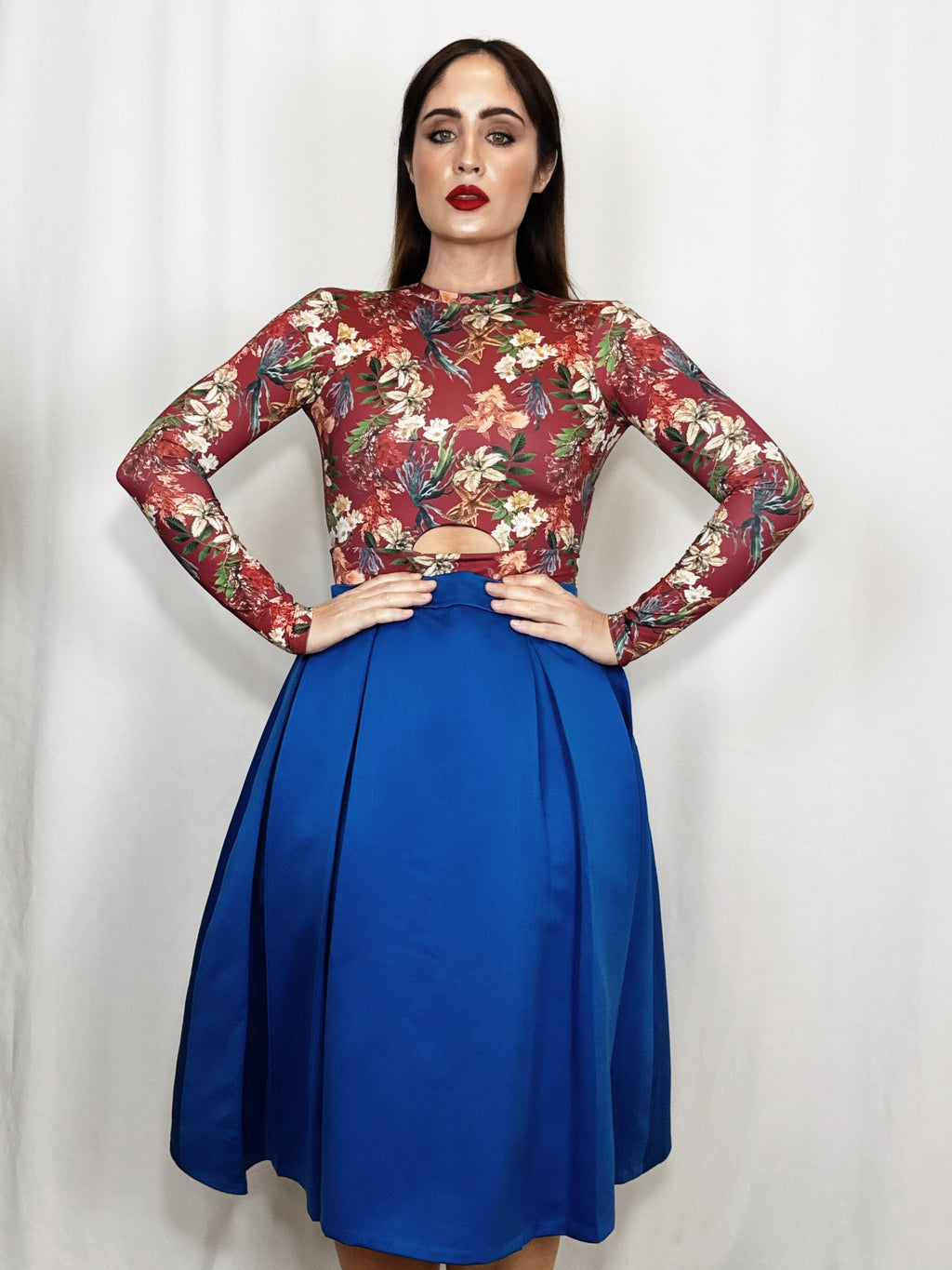 Falda vintage satén