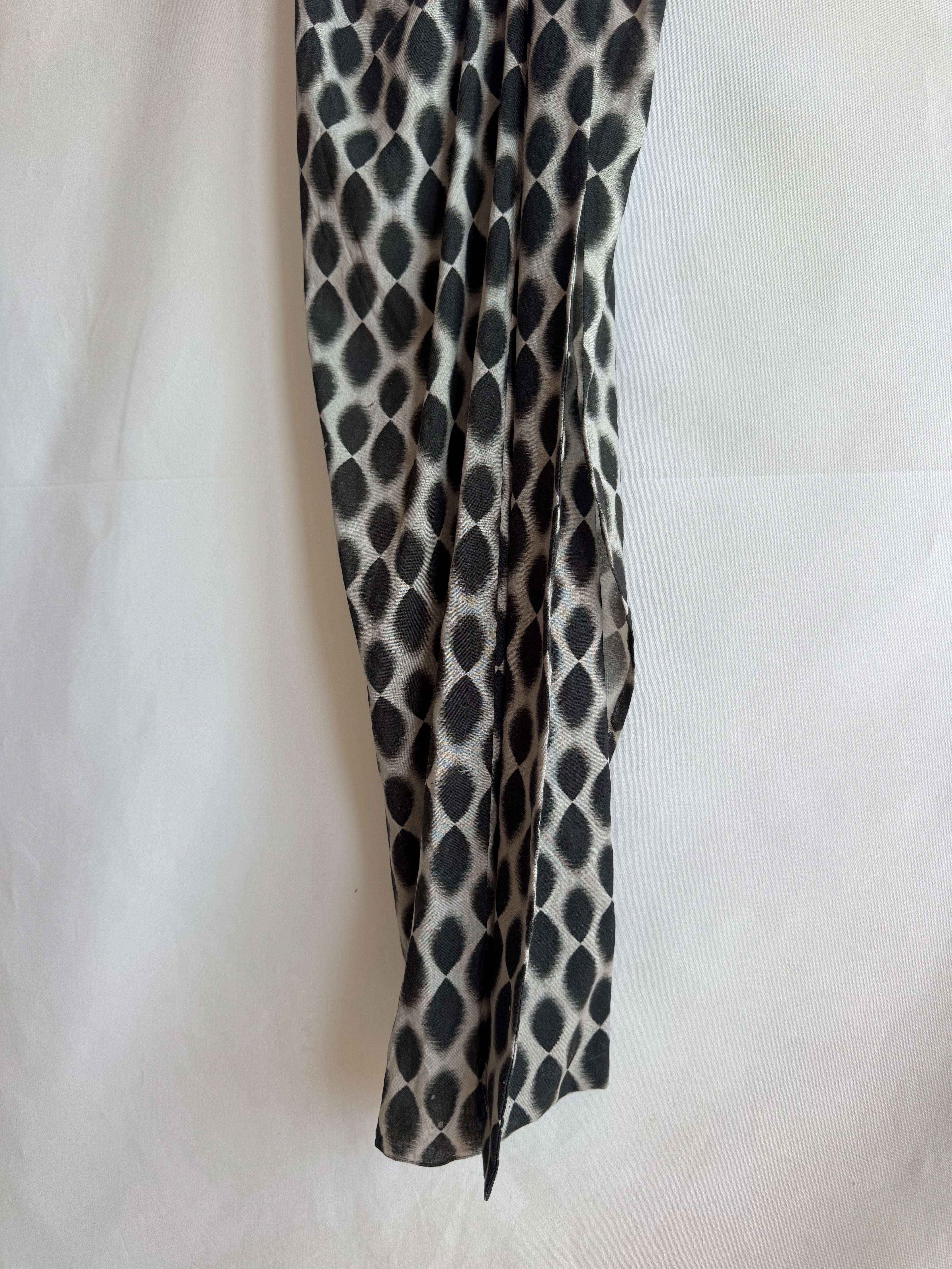 Vestido Vintage Aquascutum Seda & Lana · Made in Portugal · Designer Draped Maxi Dress