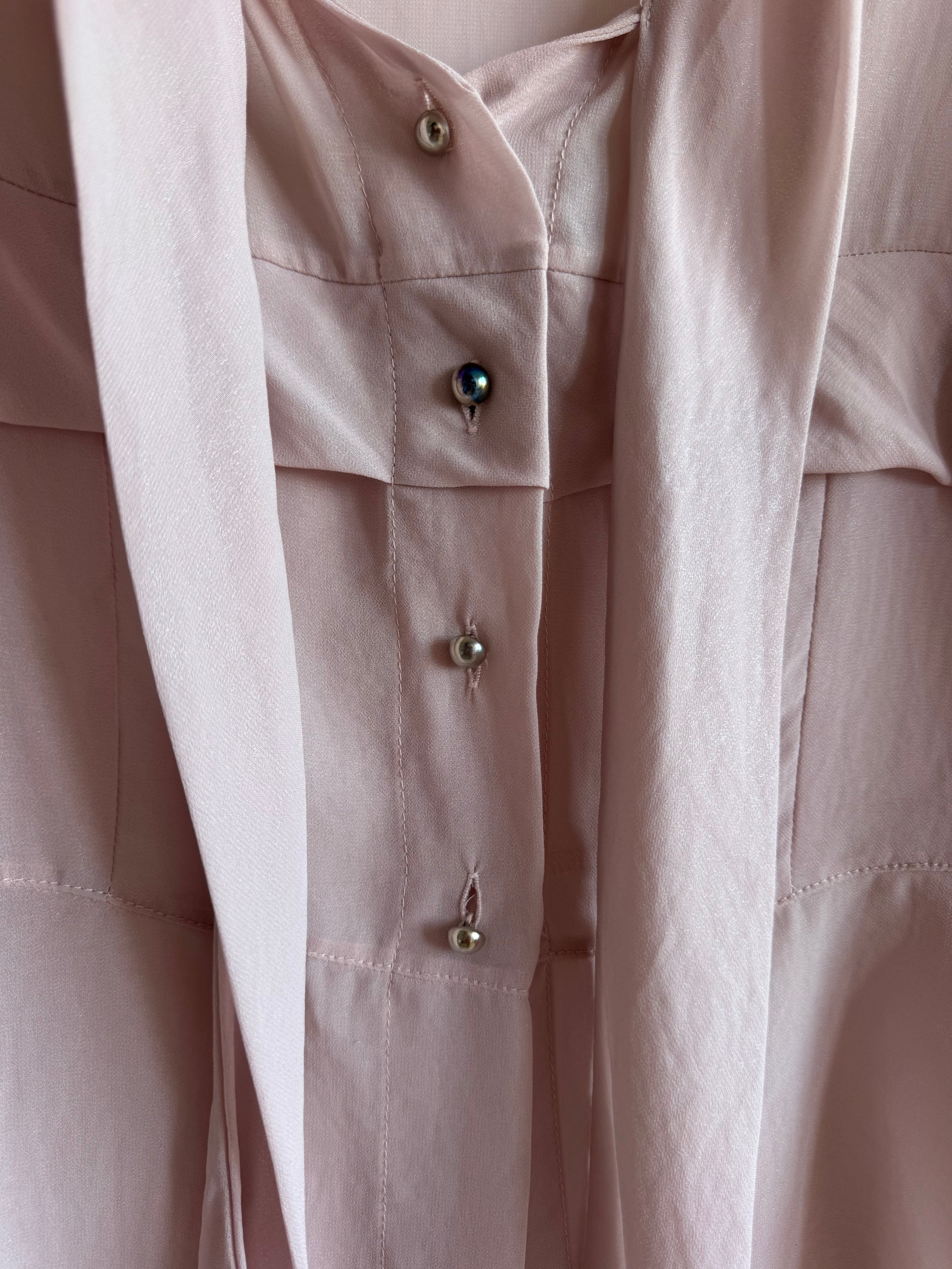 Blusa Eleonora Amadei rosa elegante con botones frontales | Talla S/M | Preloved