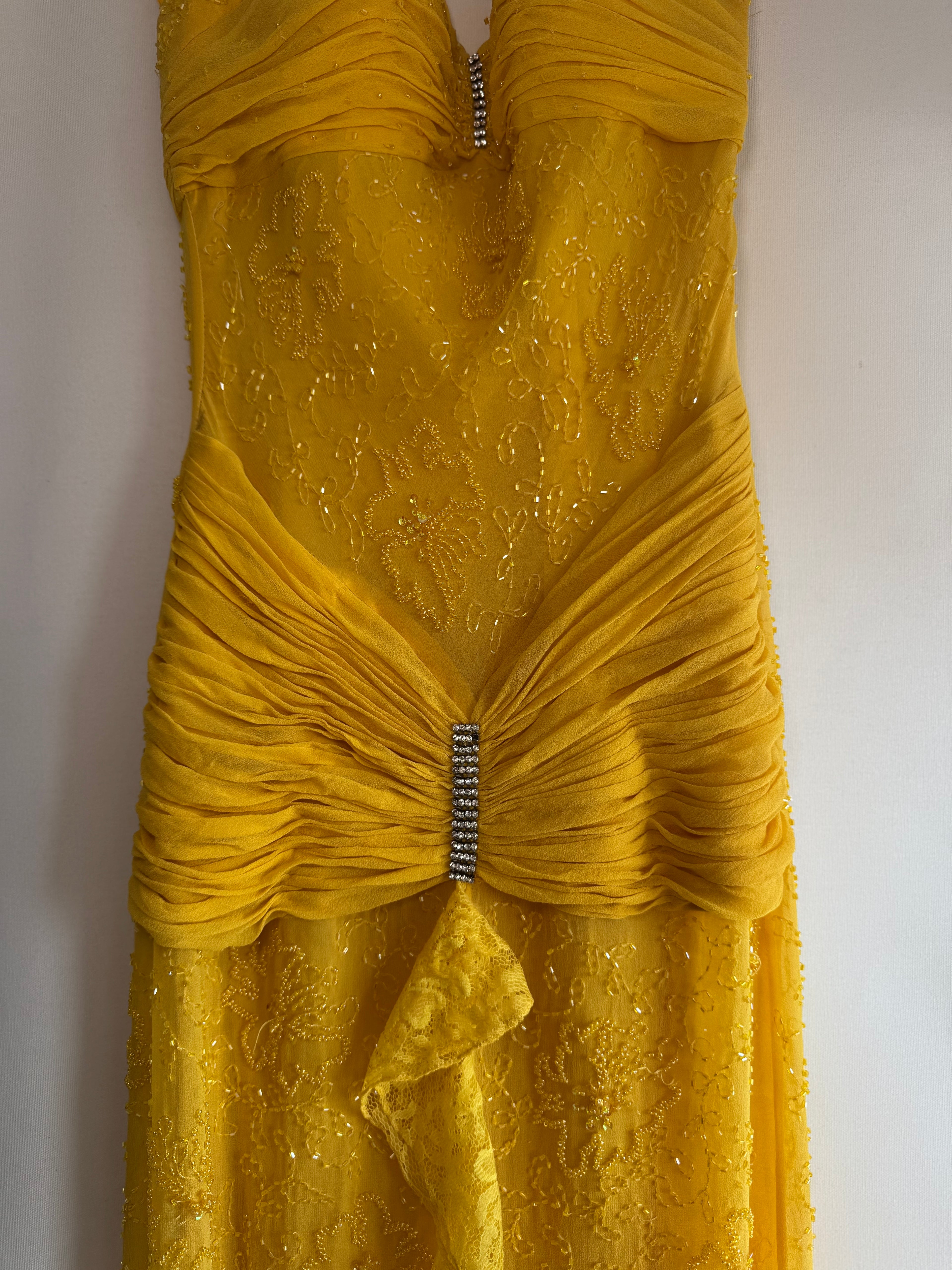 Vestido largo vintage seda Euromoda Collection