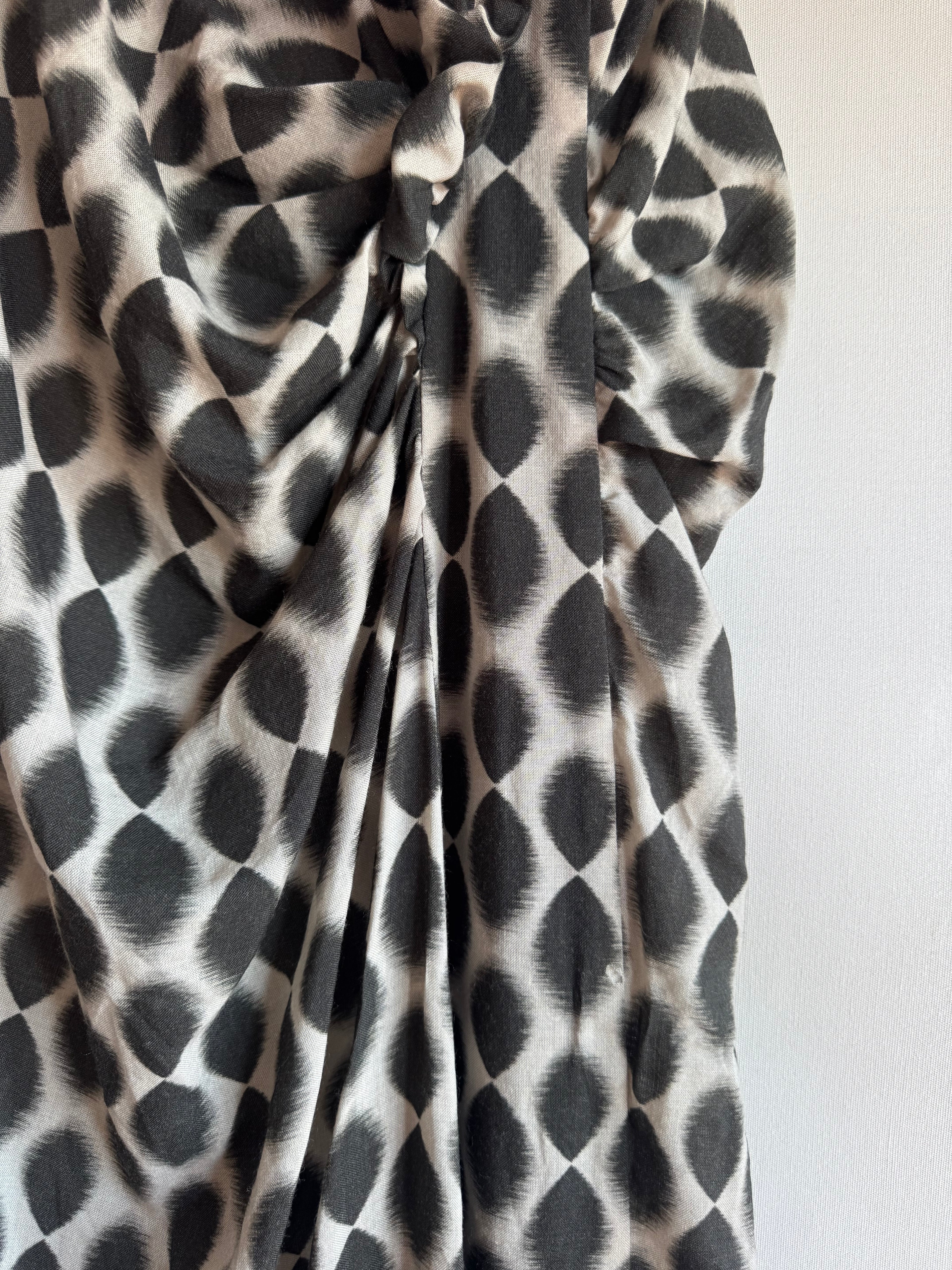 Vestido Vintage Aquascutum Seda & Lana · Made in Portugal · Designer Draped Maxi Dress