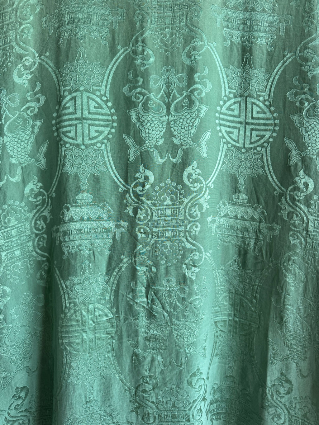 Kimono de Seda 100% Monsoon Verde Jade con Cierres Orientales | Talla EU 40