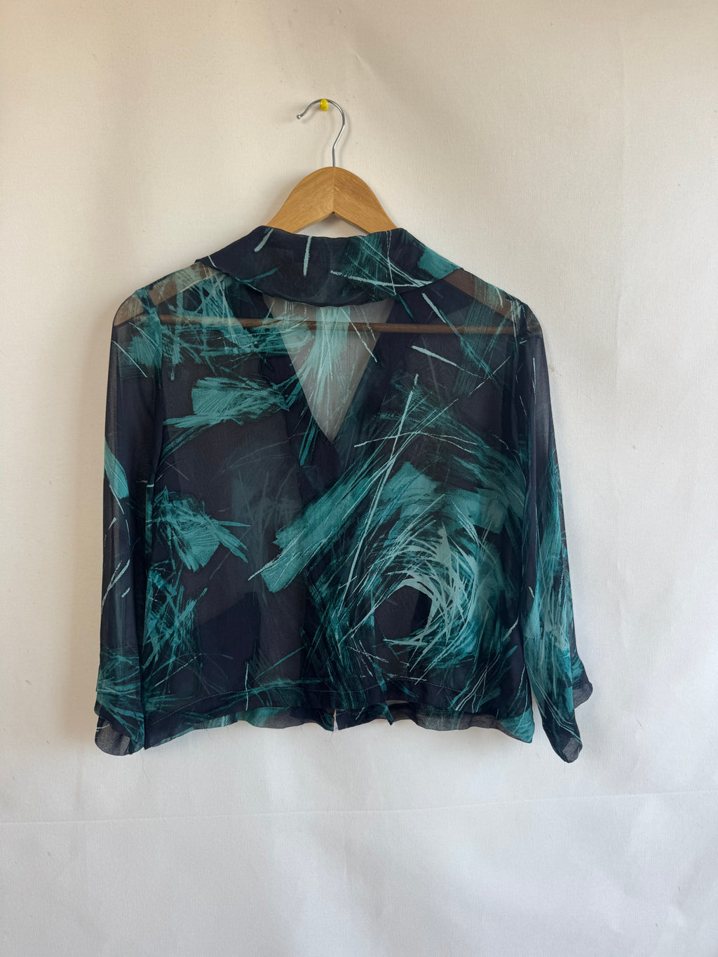 Blusa 100% Seda Pura Frou Frou - Talla M / S-M - Verde Turquesa - NUEVA con Etiqueta
