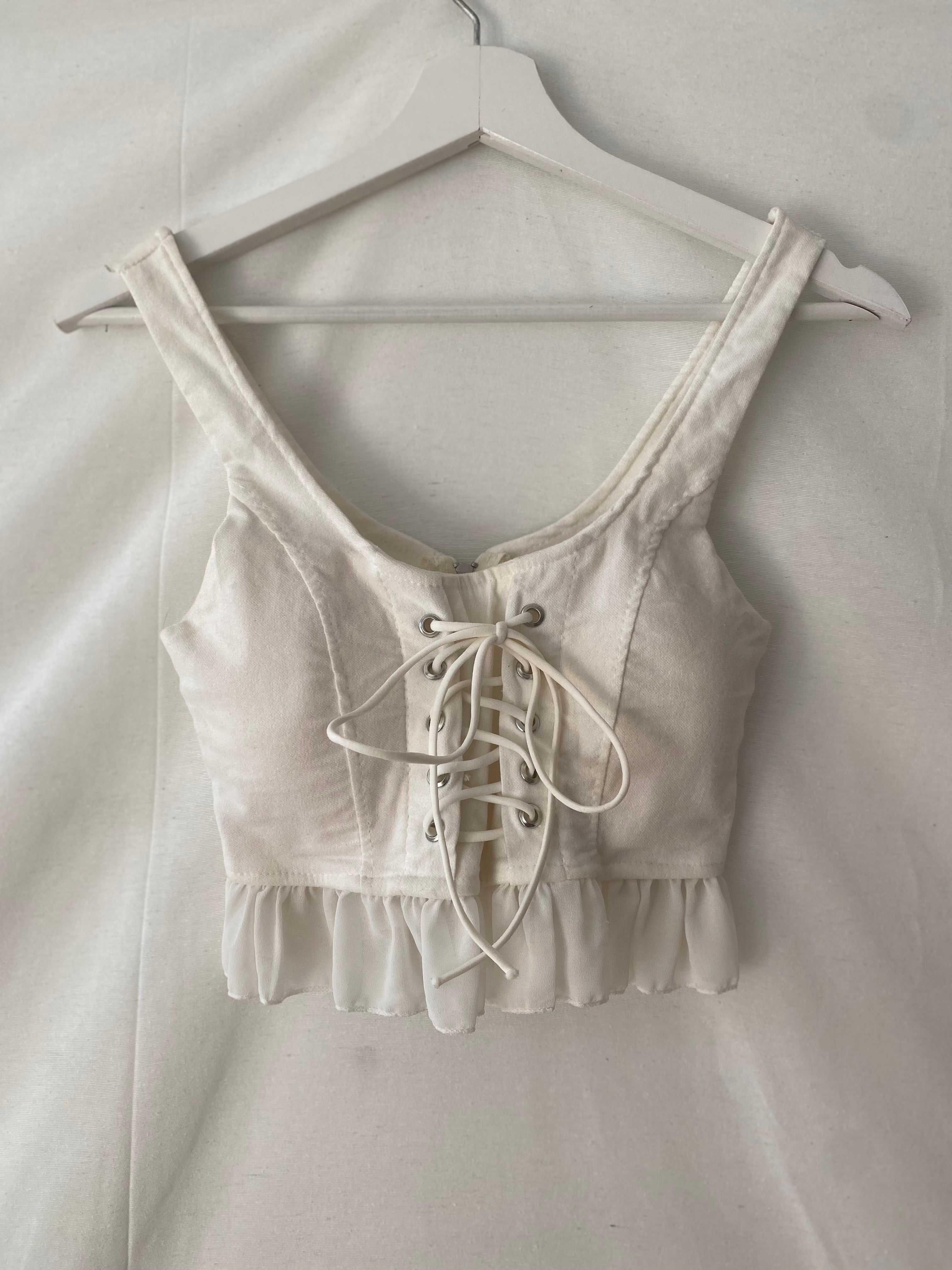 Top vintage blanco