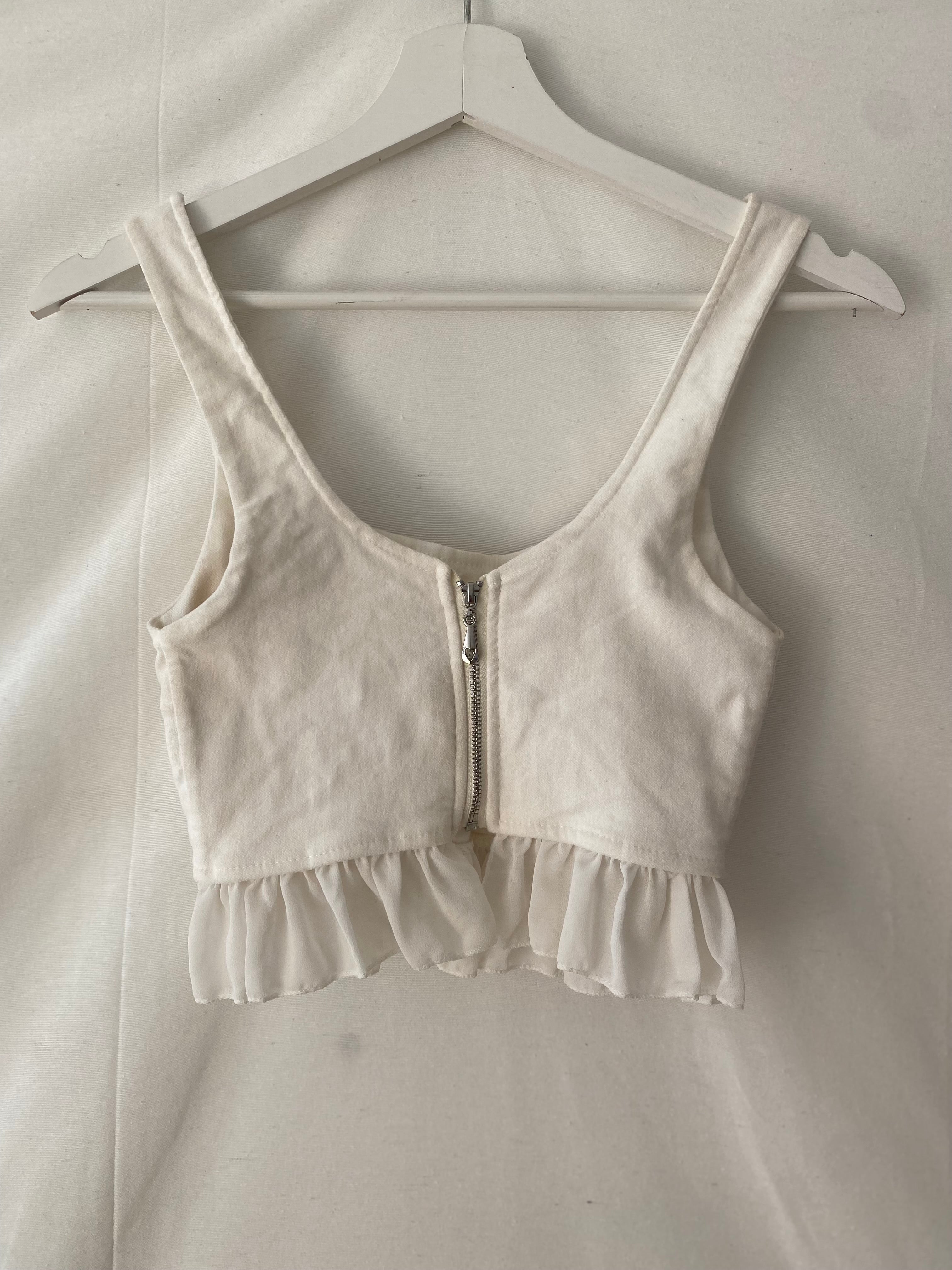 Top vintage blanco
