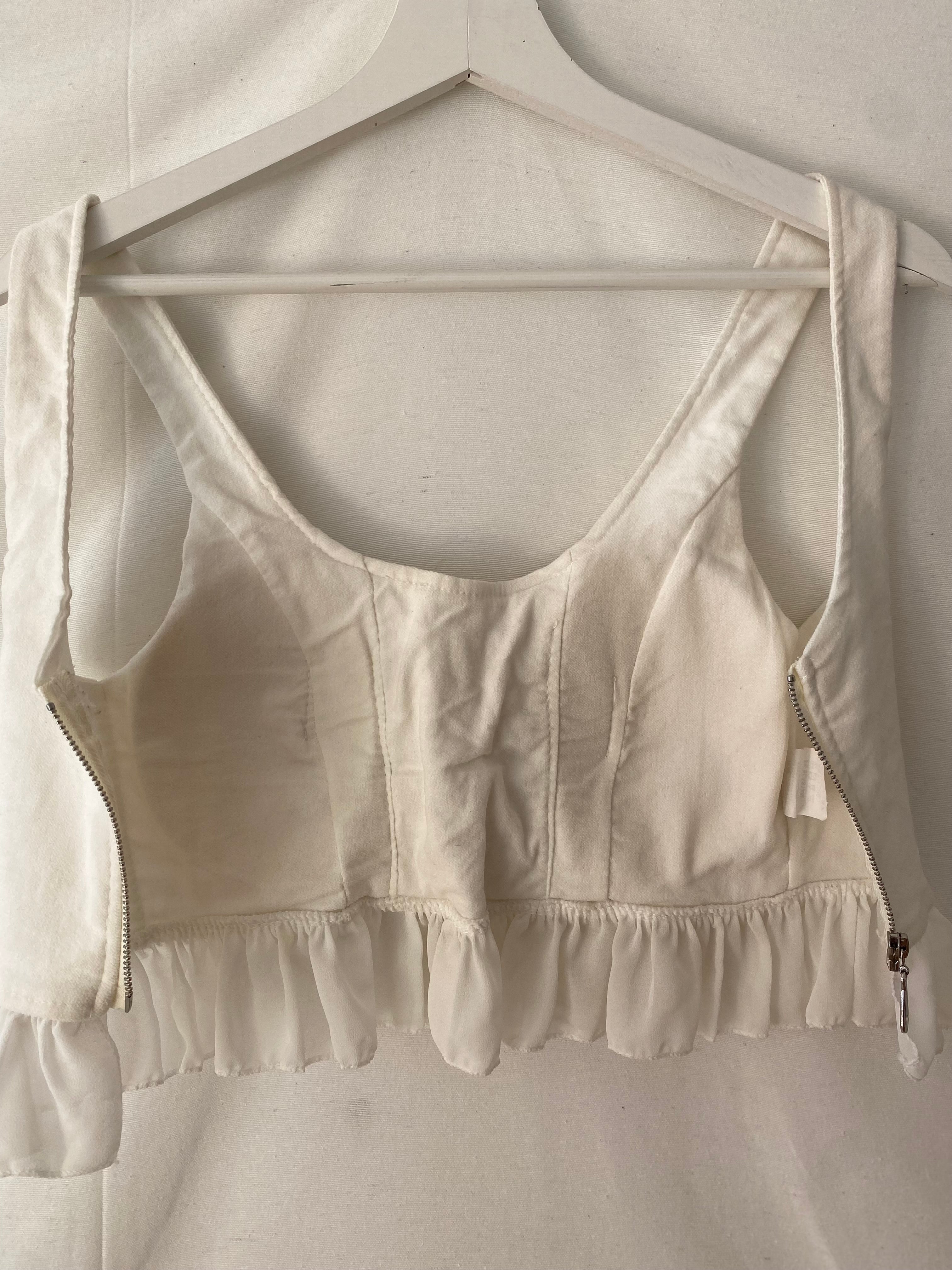 Top vintage blanco