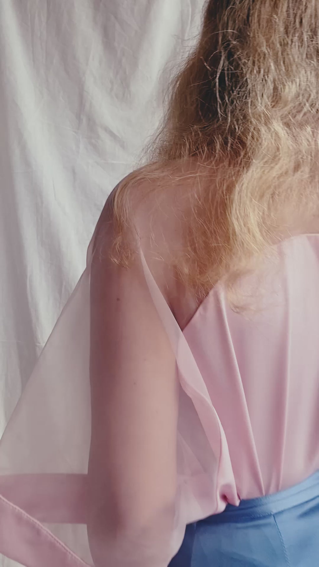 Top rosa organza