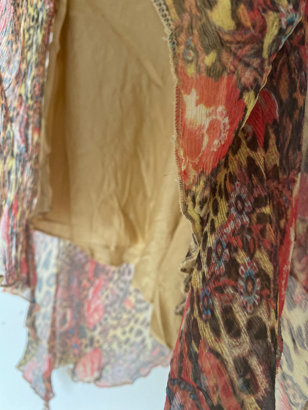 Falda seda print vintage