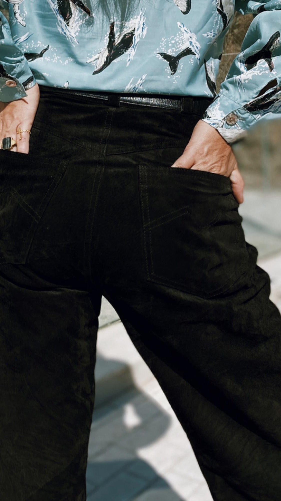 Pantalón vintage de piel