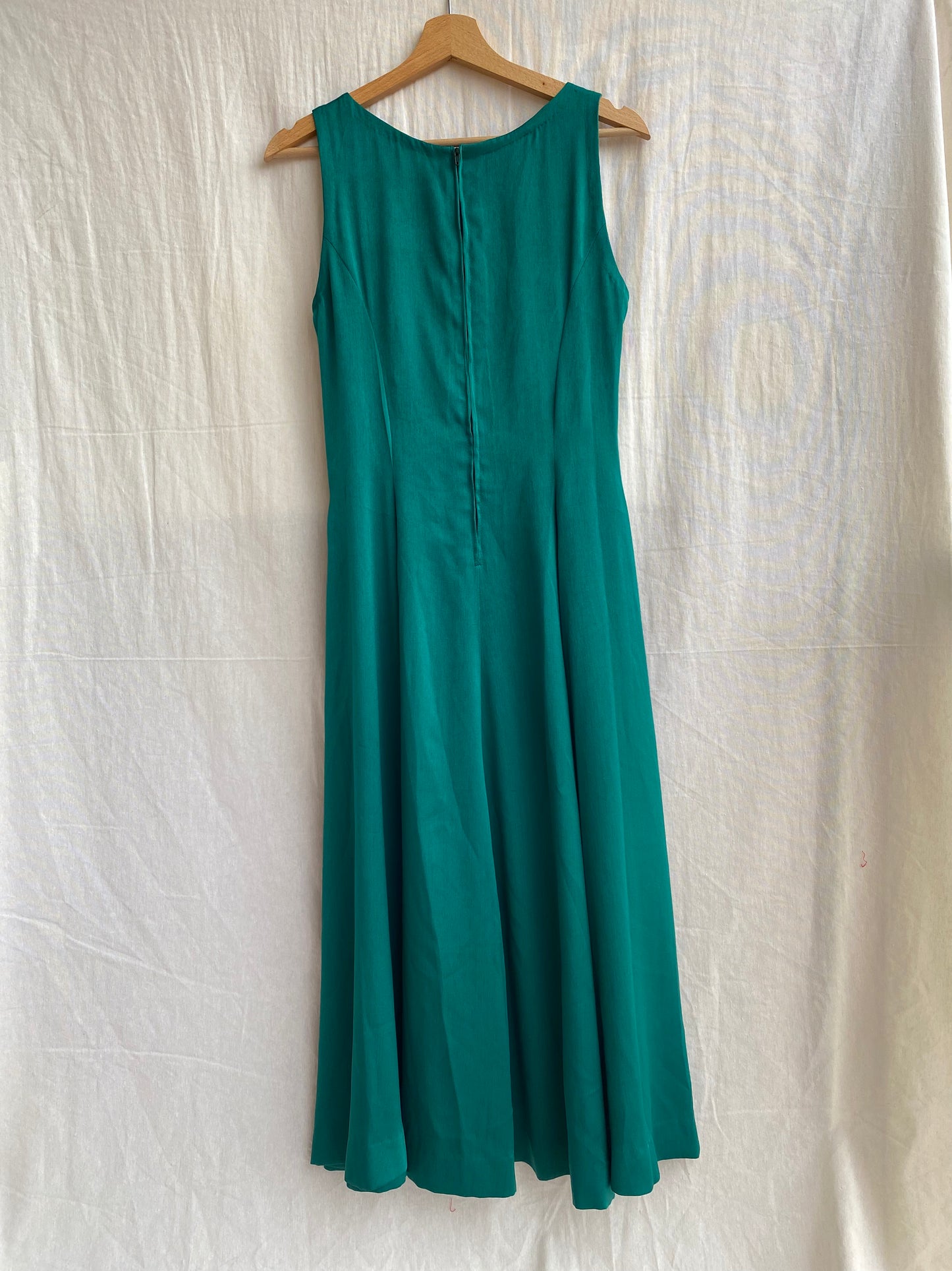 Vestido vintage satén verde