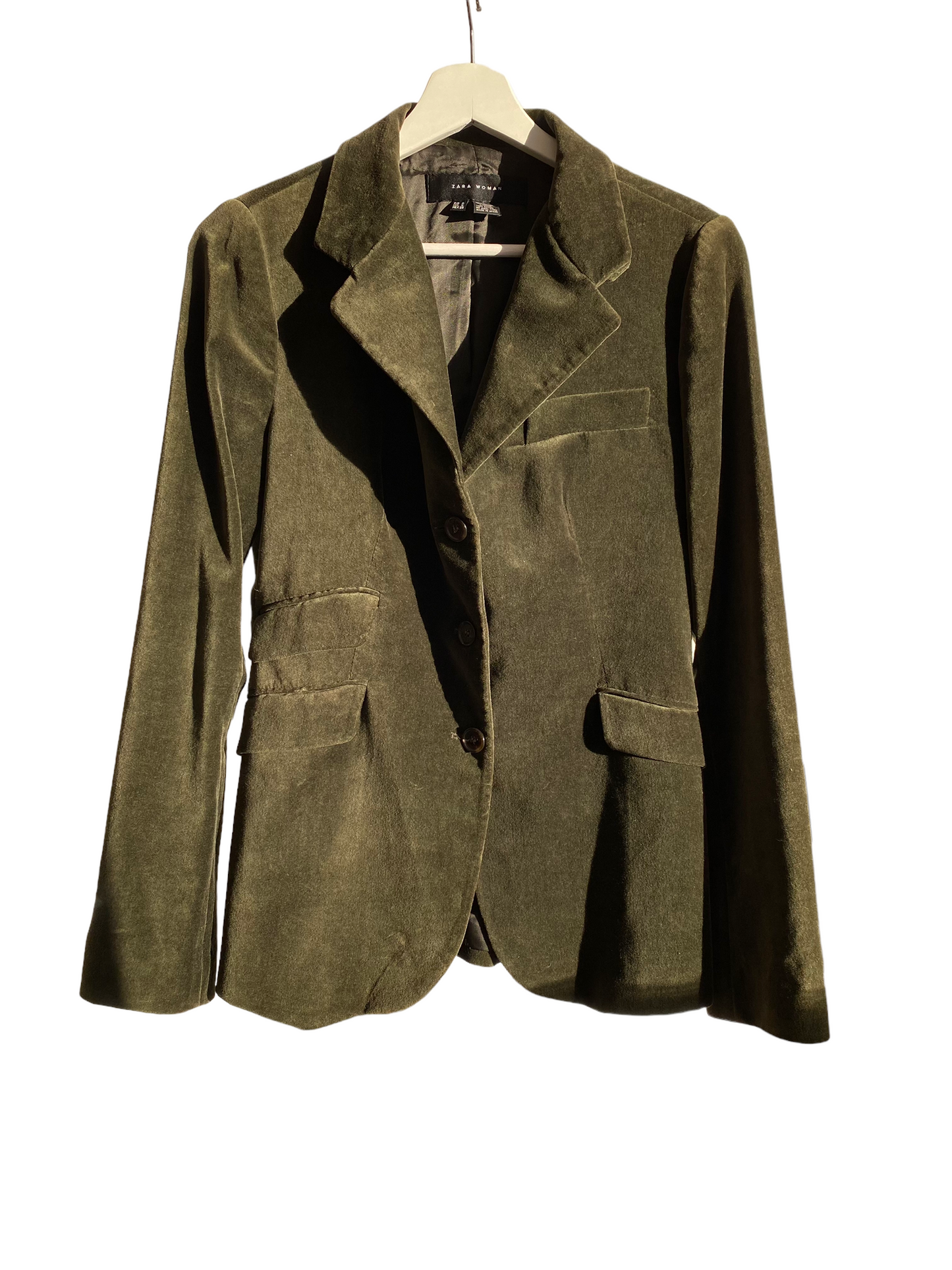 Blazer terciopelo verde Zara