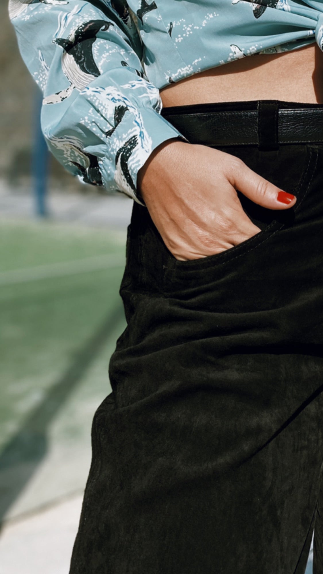 Pantalón vintage de piel