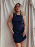 Vestido azul marino Mango